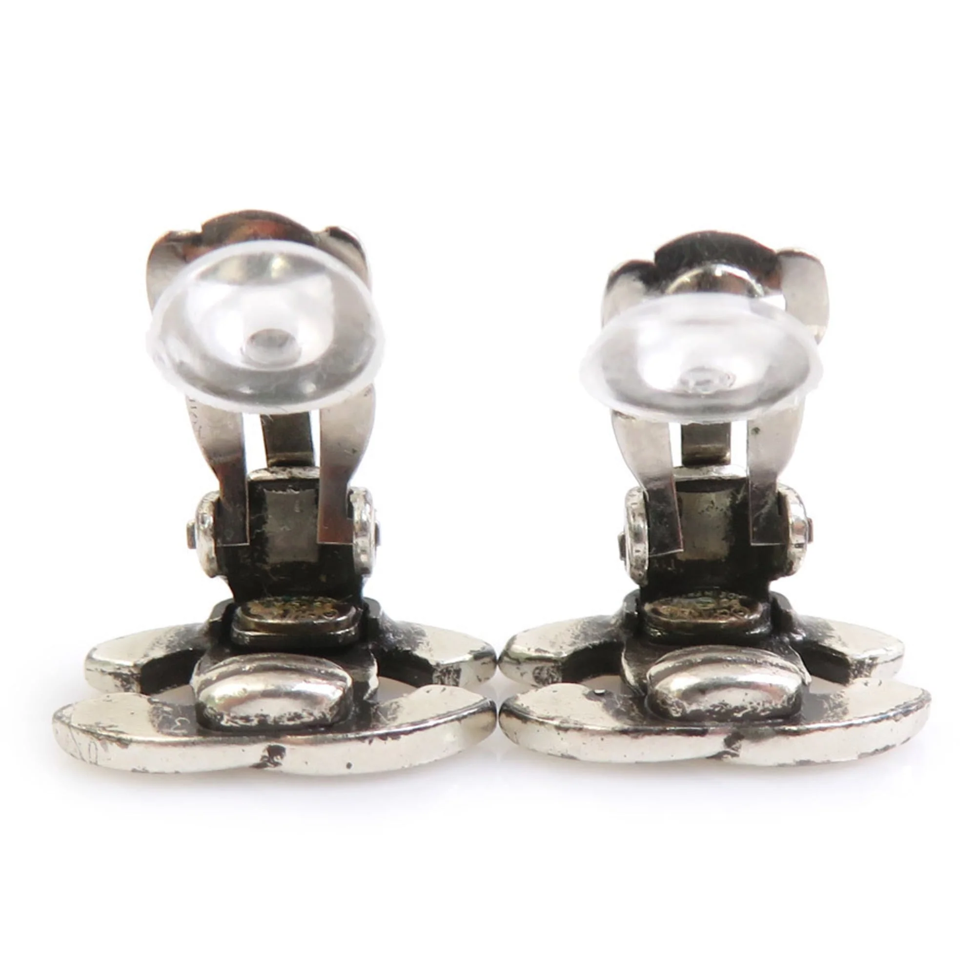 CC Logo Clip-On Earrings Silver-Tone Metal Silver-Tone Metal - Image 6