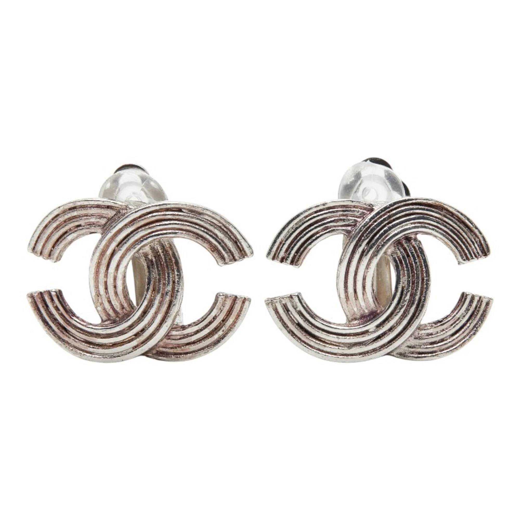 CC Logo Clip-On Earrings Silver-Tone Metal Silver-Tone Metal - Image 2