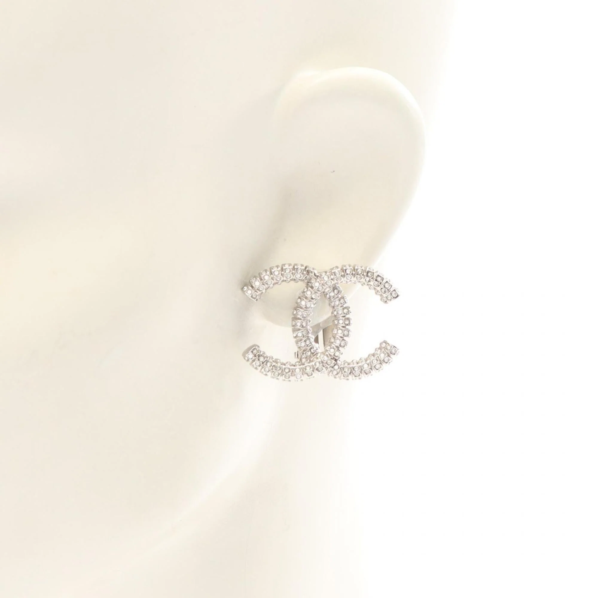 CC Logo Clip-On Earrings Sterling Silver - Image 4