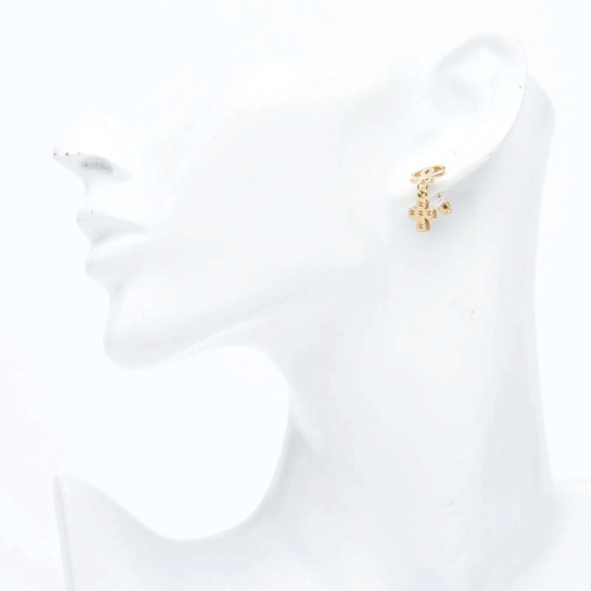 CC Logo Cross Earrings Metal Gold-Tone Metal - Image 5