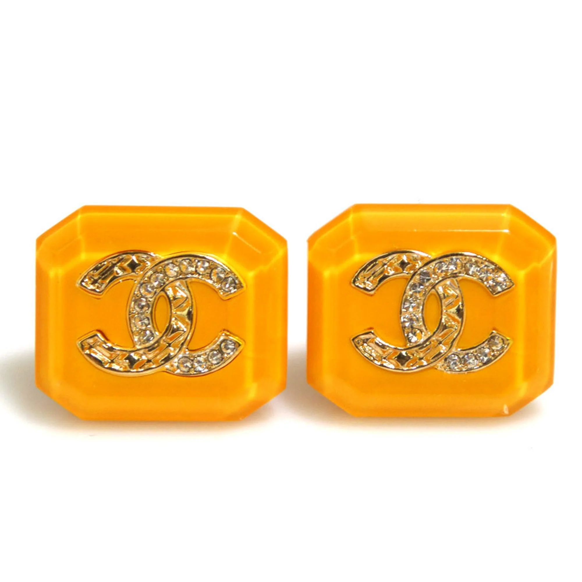 CC Logo Earrings Gold-Tone Metal