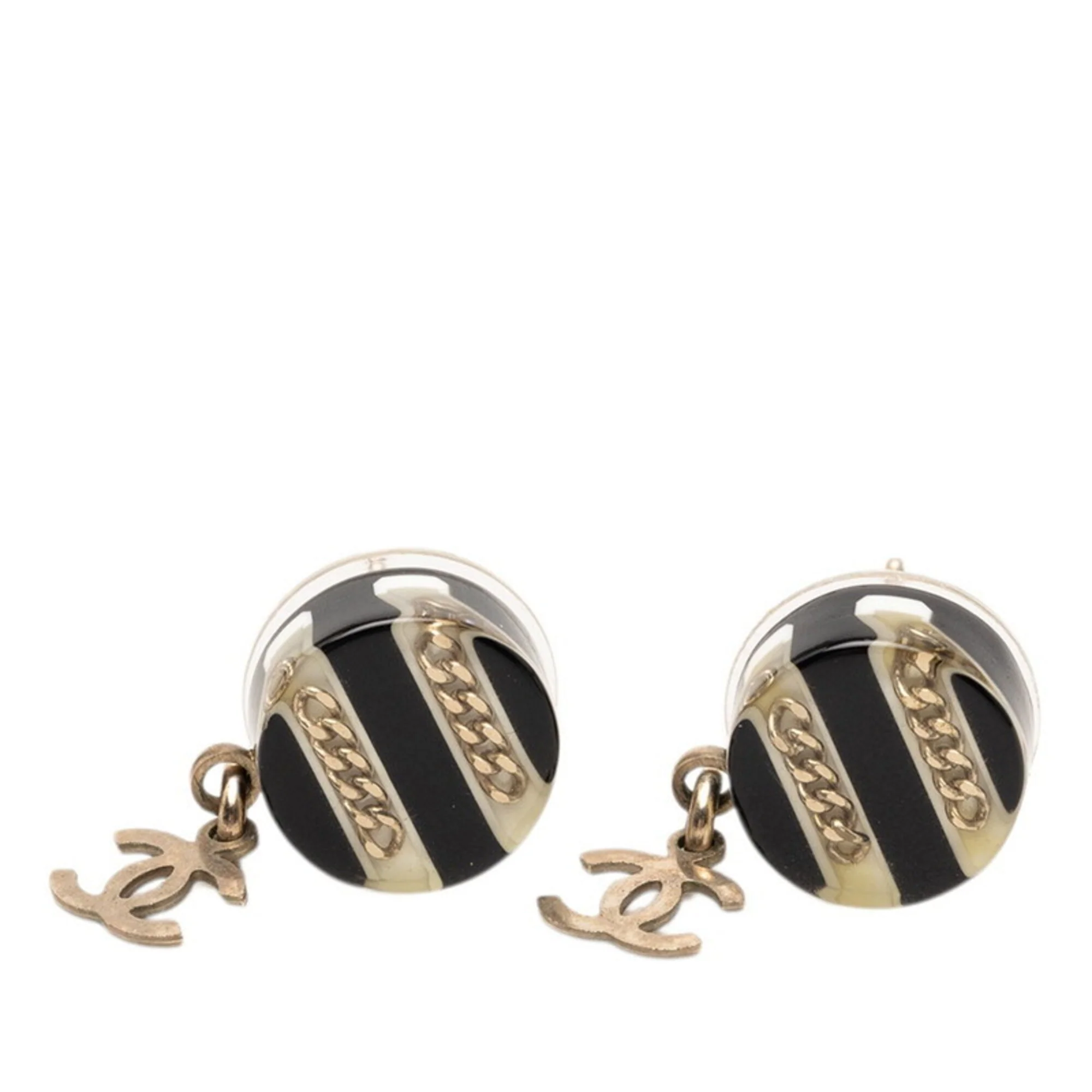 CC Logo Earrings Gold-Tone Metal