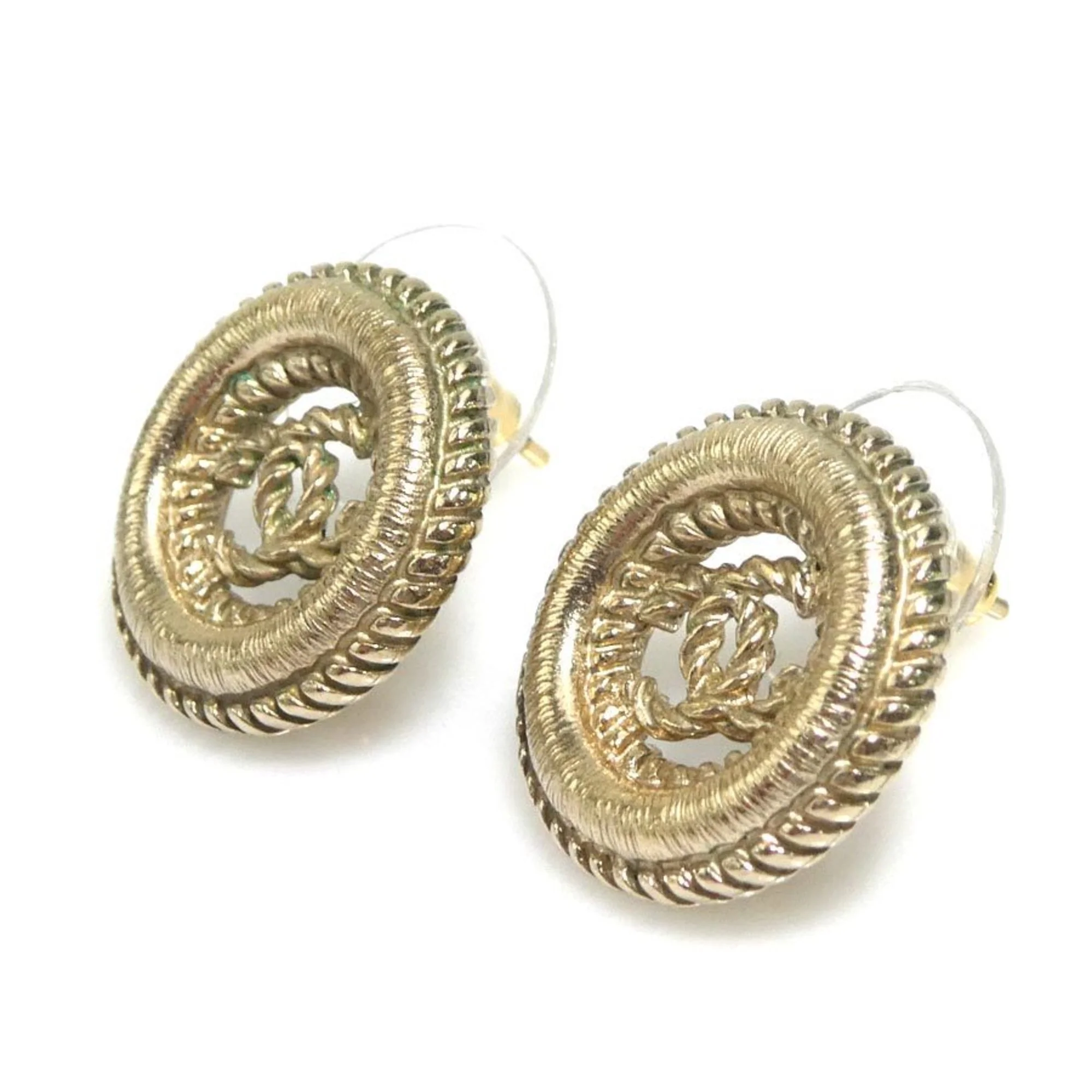 CC Logo Earrings Gold-Tone Metal Gold-Tone Metal - Image 2