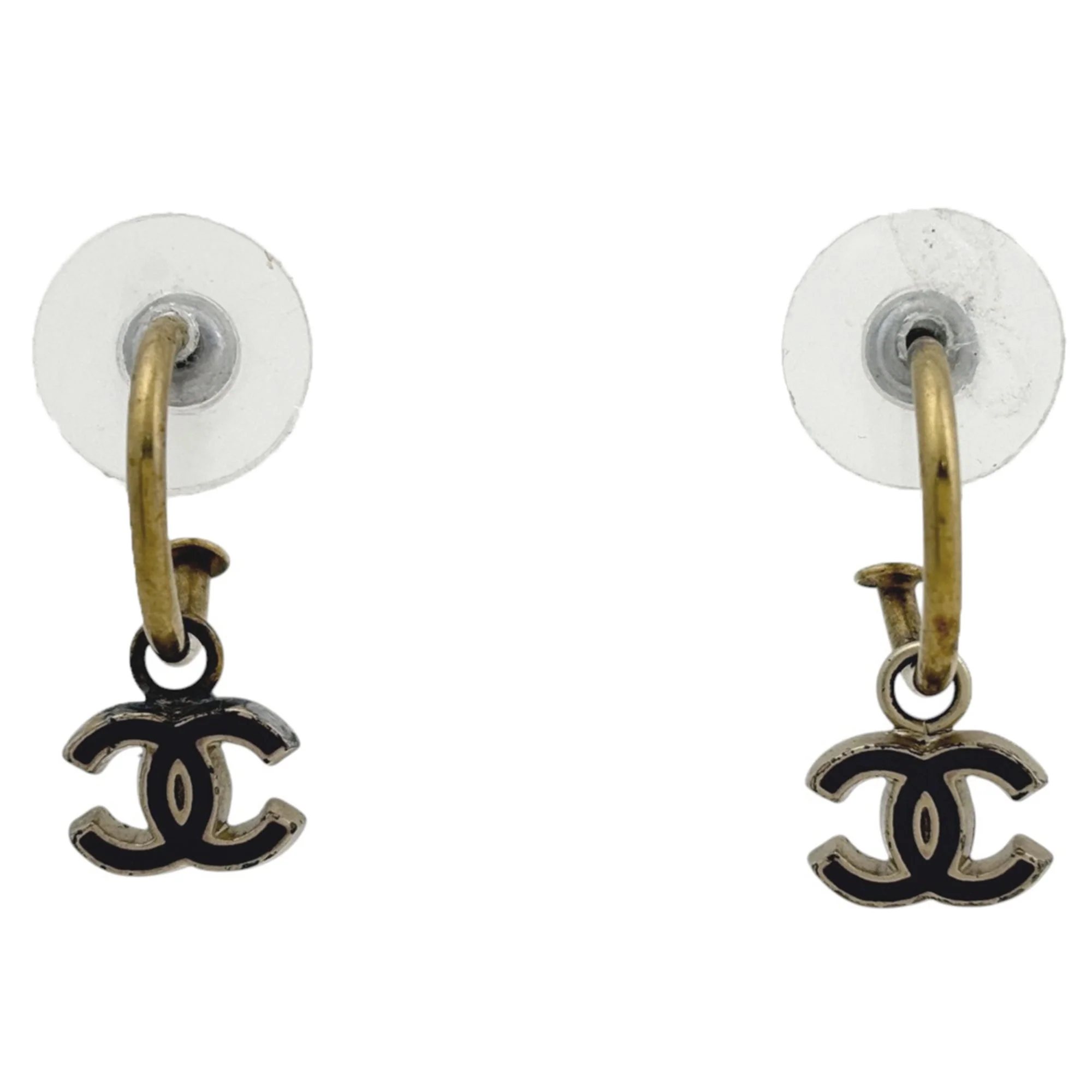 CC Logo Earrings Gold-Tone Metal Gold-Tone Metal