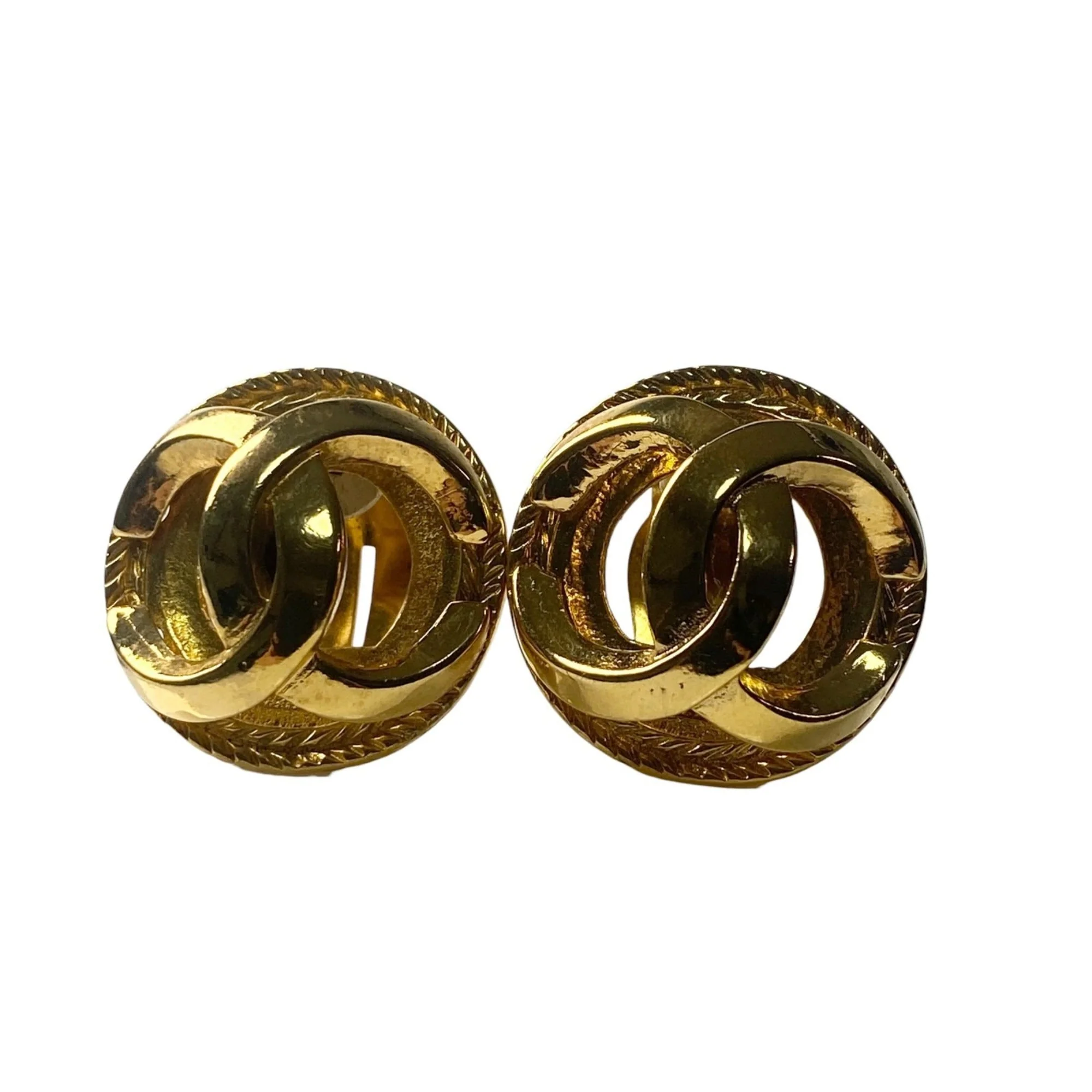 CC Logo Earrings Metal Gold-Tone Metal