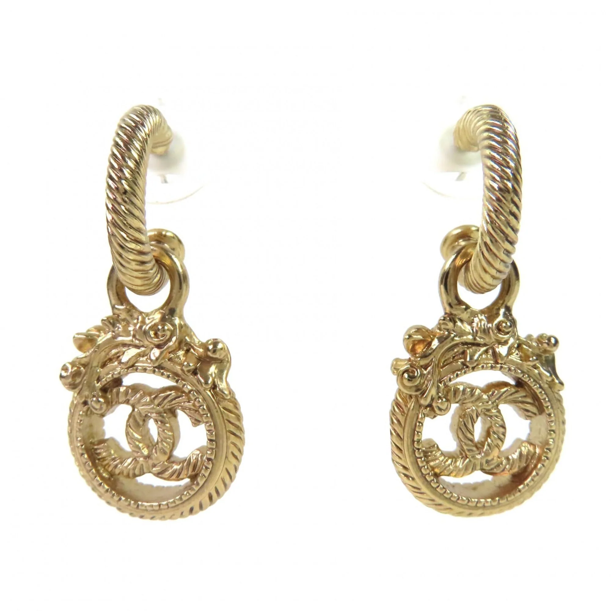 CC Logo Earrings Metal Gold-Tone Metal