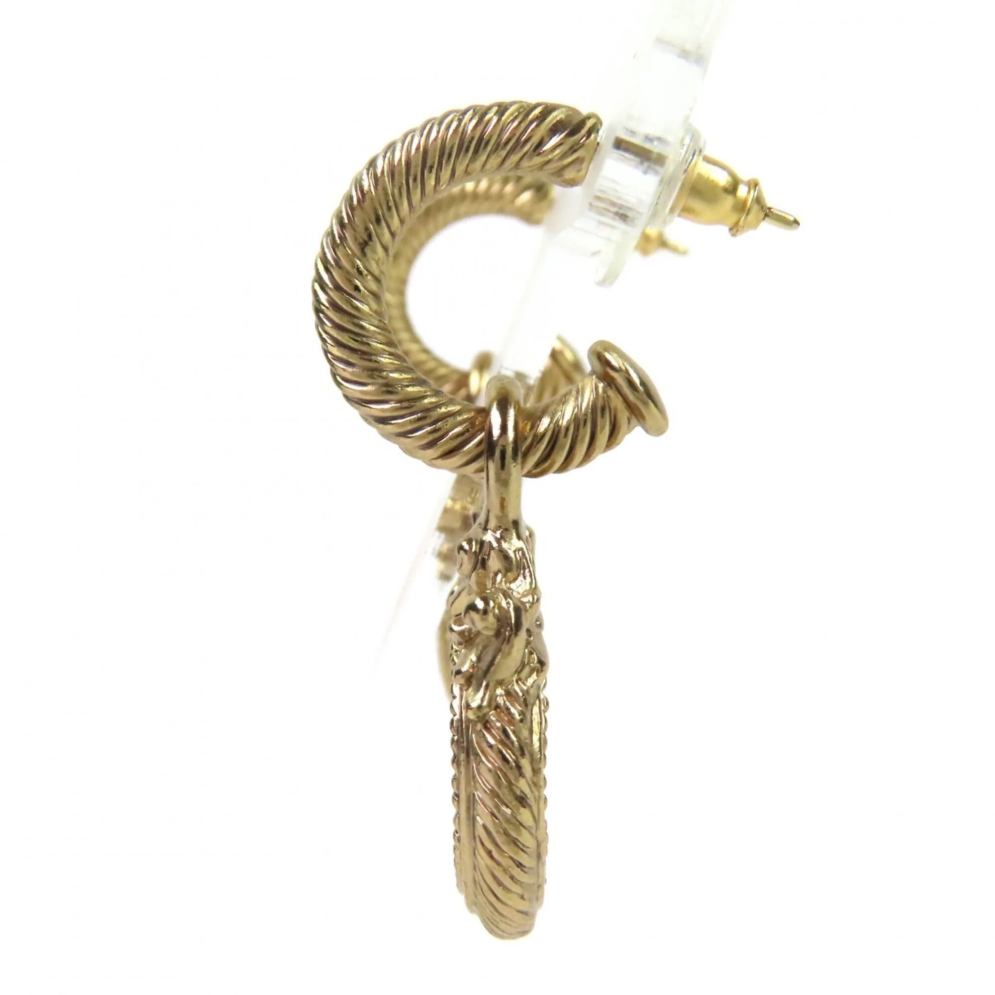 CC Logo Earrings Metal Gold-Tone Metal - Image 3