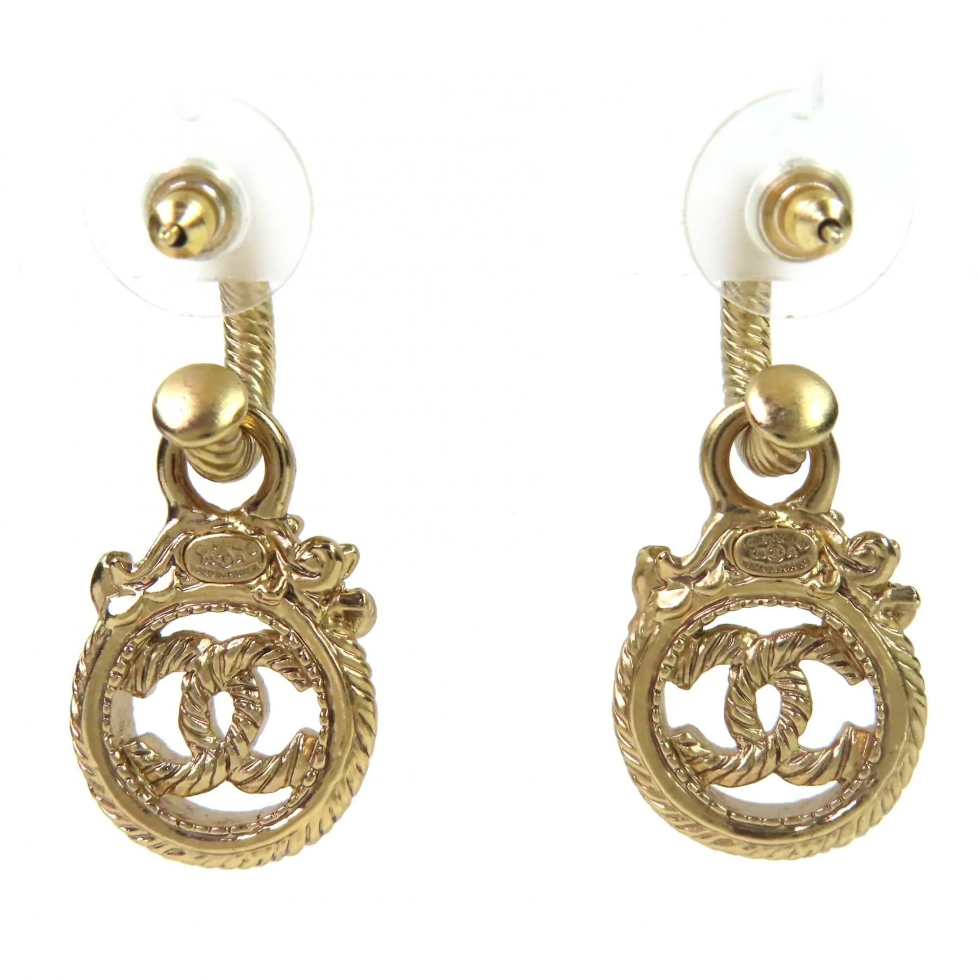 CC Logo Earrings Metal Gold-Tone Metal - Image 4