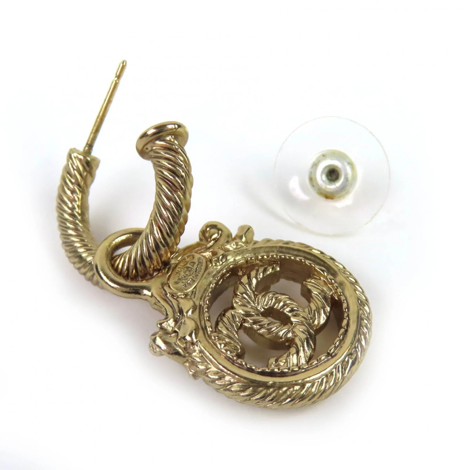 CC Logo Earrings Metal Gold-Tone Metal - Image 5
