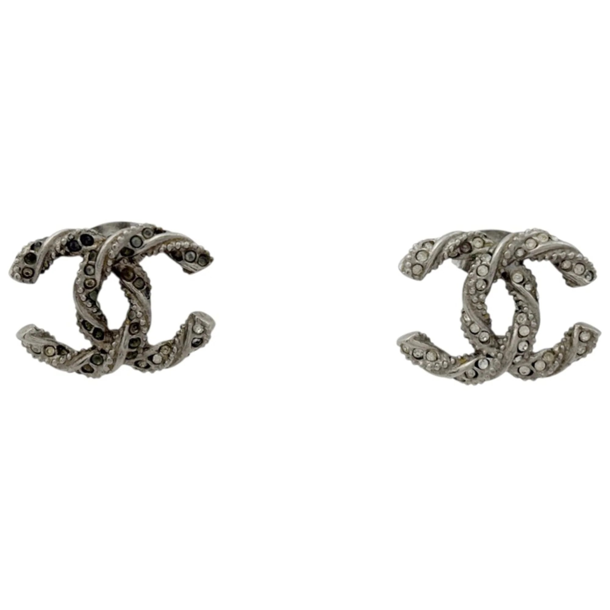 CC Logo Earrings Metal Silver-Tone Metal