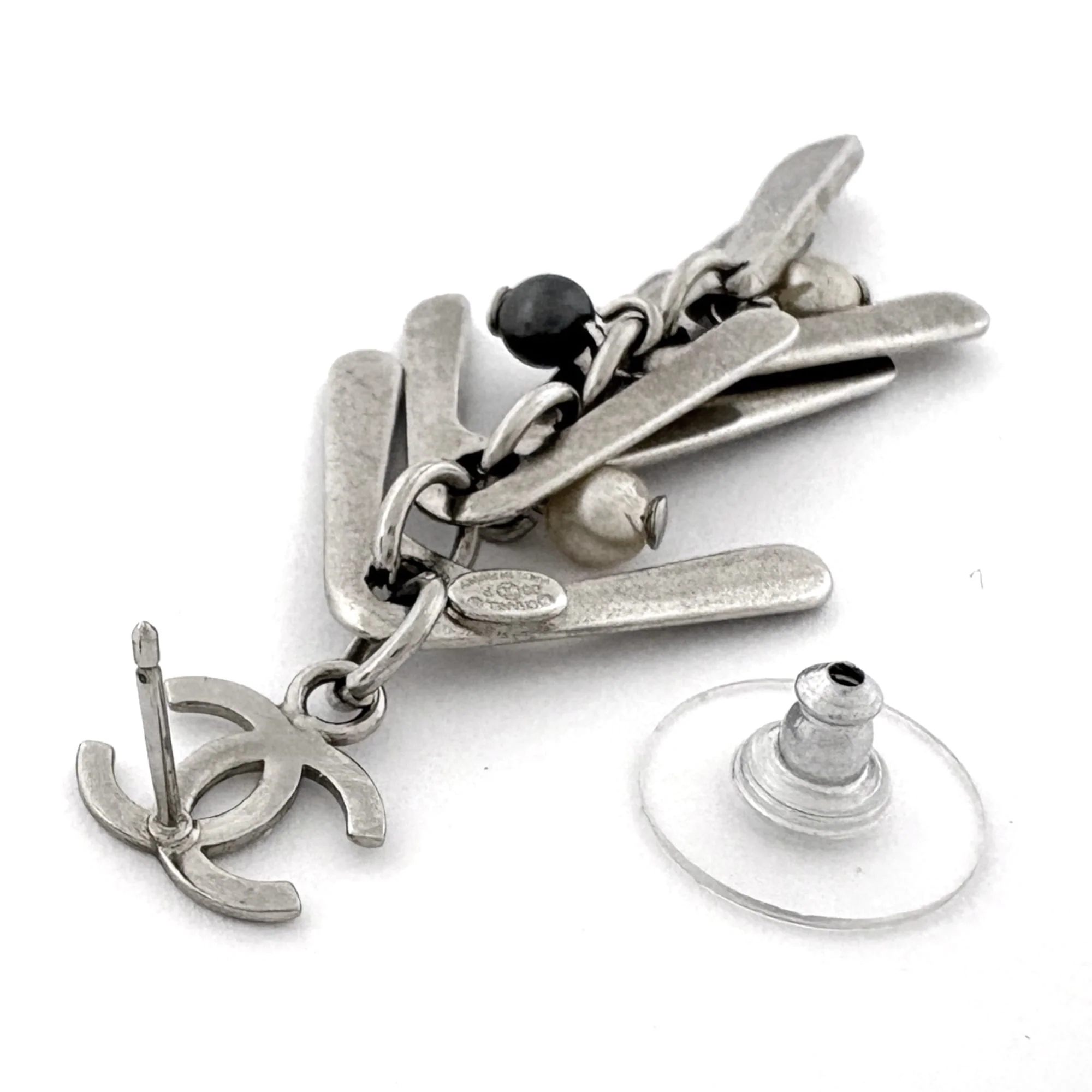CC Logo Earrings Metal Silver-Tone Metal - Image 3