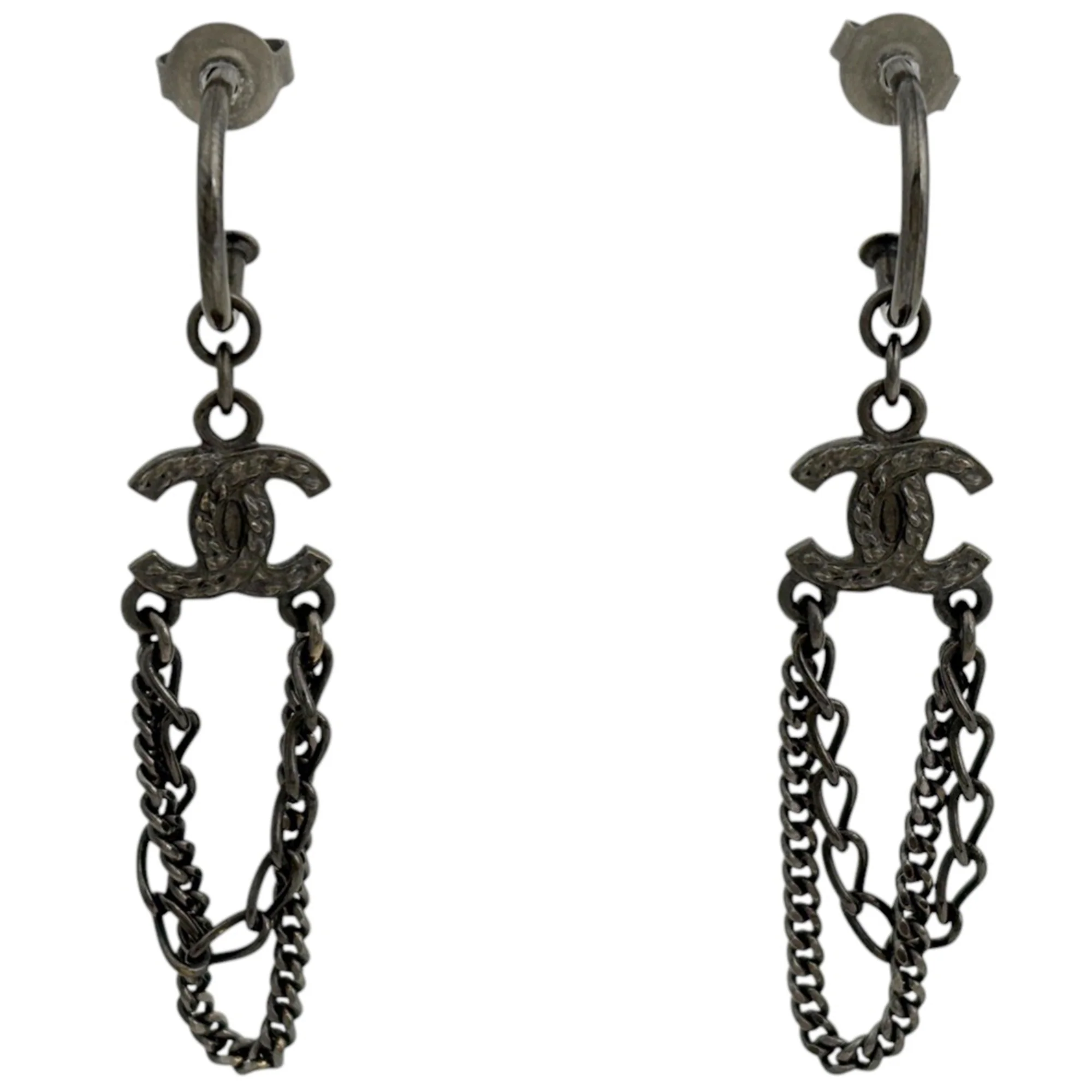 CC Logo Earrings Silver-Tone Metal Silver-Tone Metal