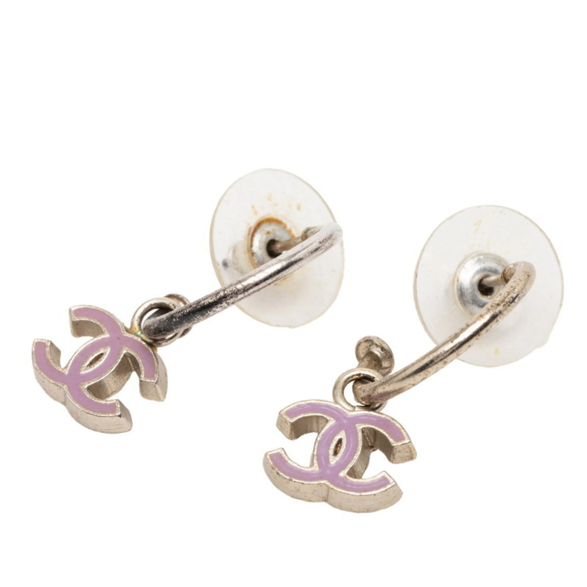 CC Logo Earrings Silver-Tone Metal Silver-Tone Metal