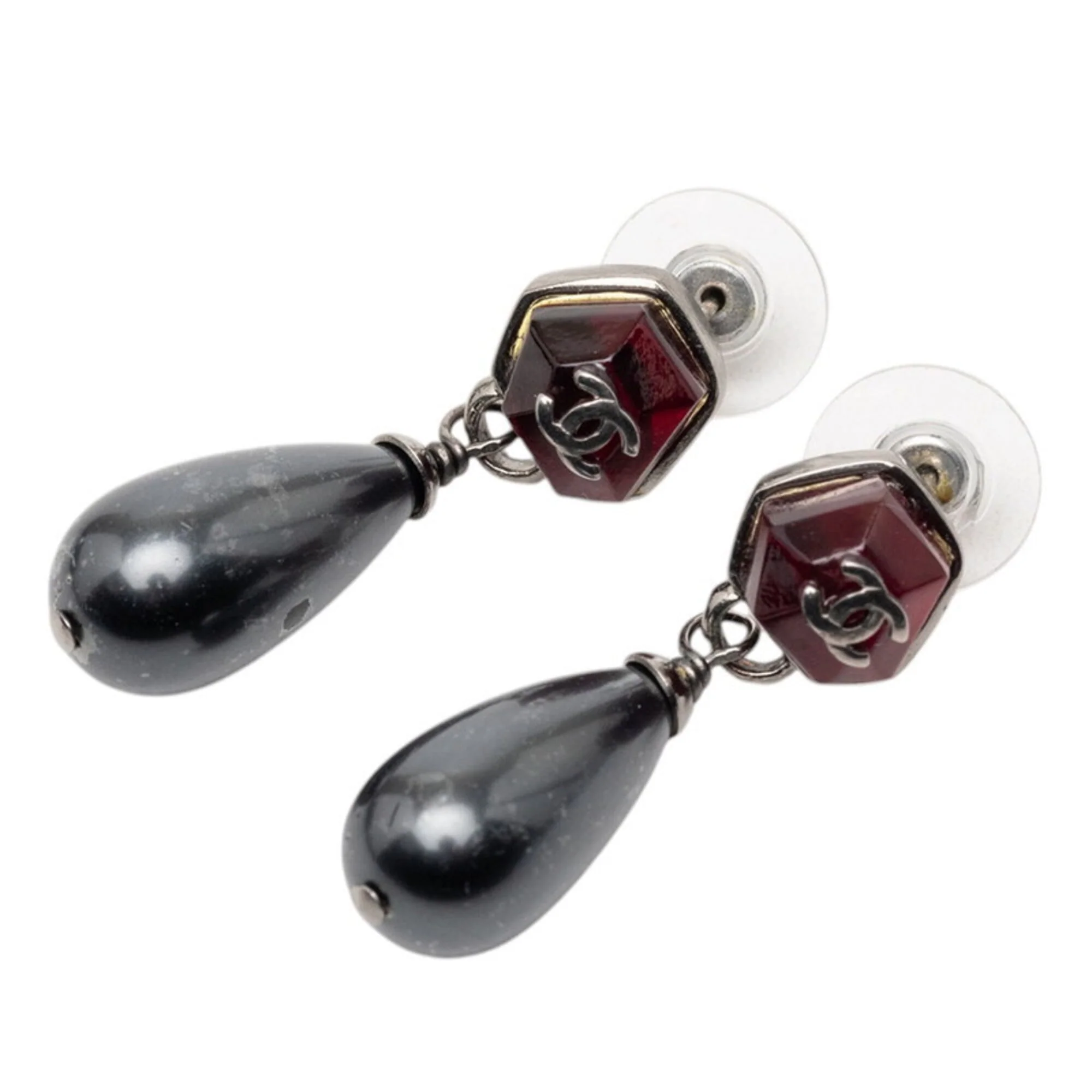CC Logo Earrings Silver-Tone Metal Silver-Tone Metal