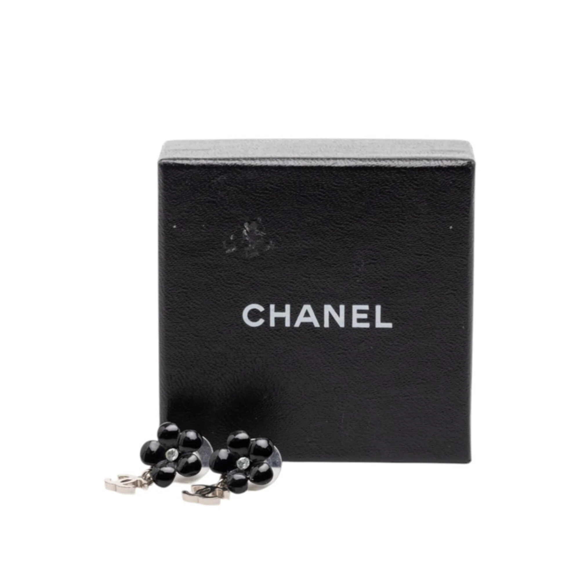CC Logo Flower Earrings Silver-Tone Metal Silver-Tone Metal - Image 4