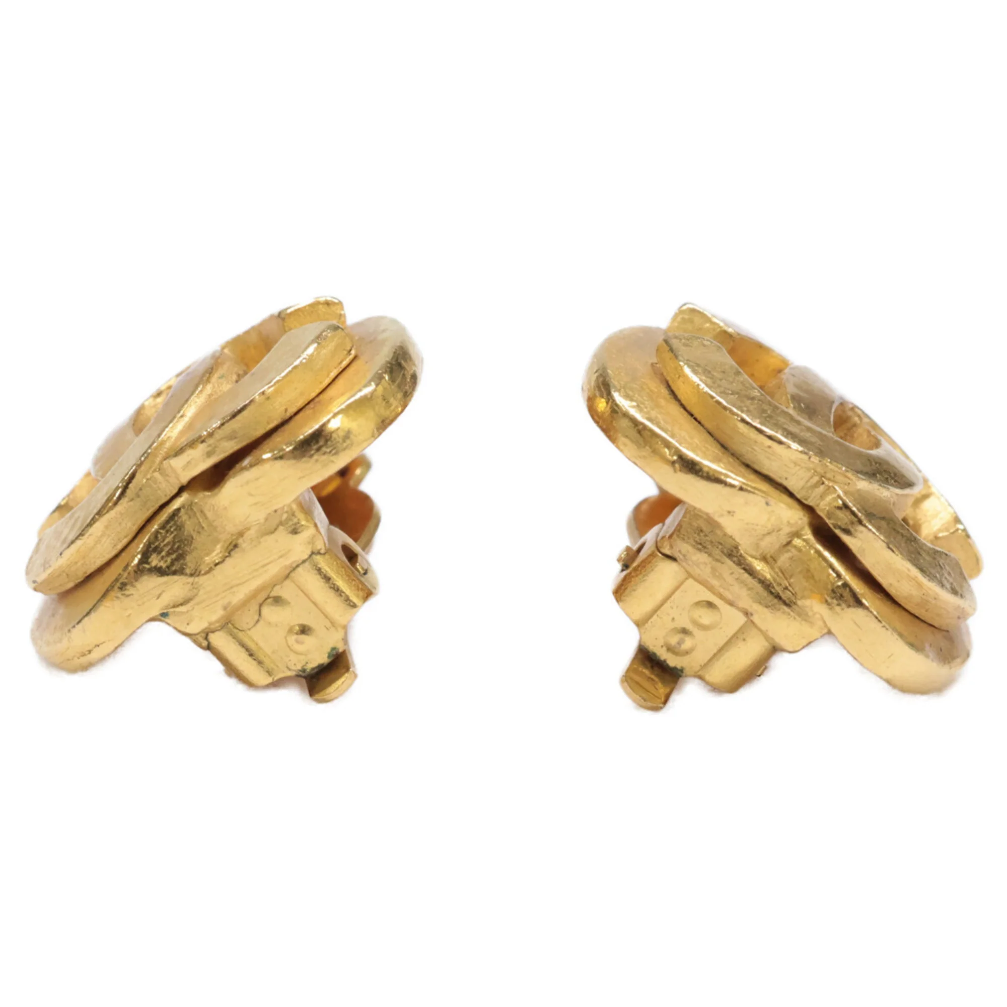 CC Logo Heart Clip-On Earrings Gold-Tone Metal Gold-Tone Metal - Image 5