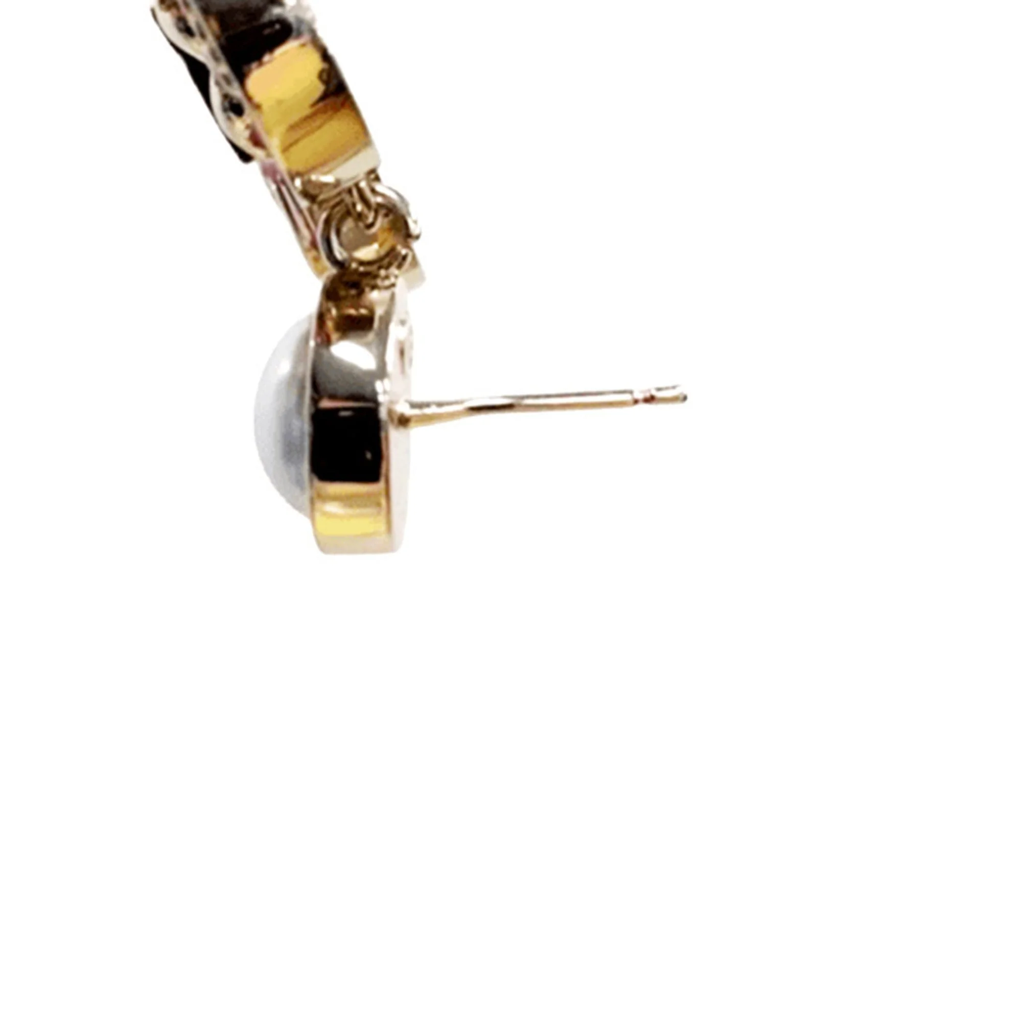 CC Logo Heart Earrings Gold-Tone Metal - Image 4