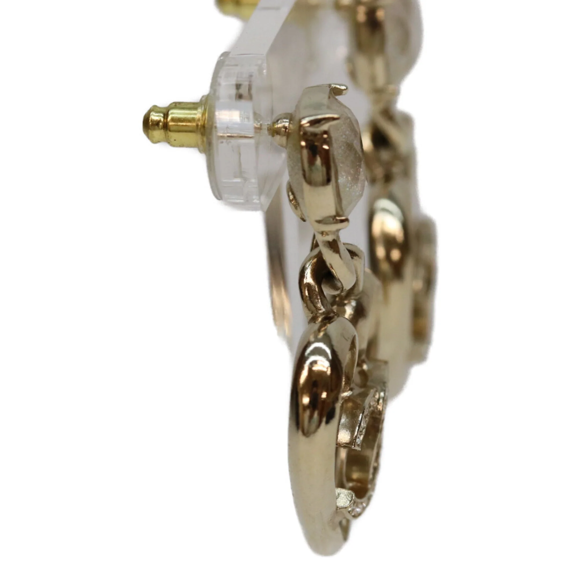 CC Logo Heart Earrings Gold-Tone Metal Gold-Tone Metal - Image 4