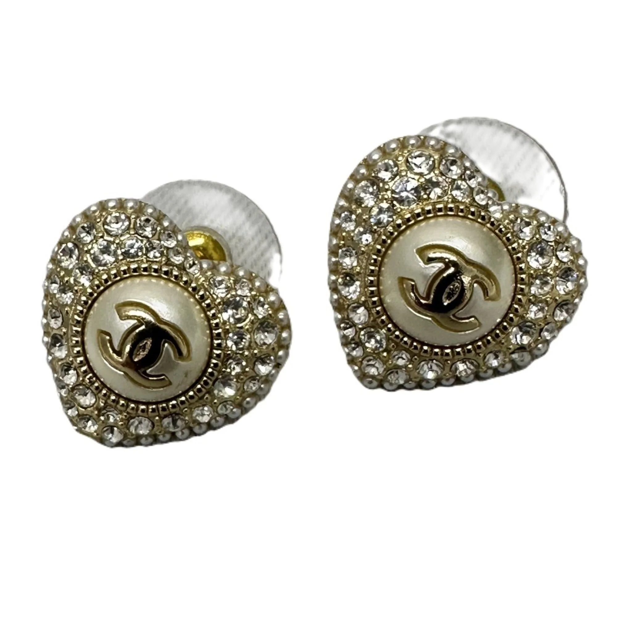 CC Logo Heart Earrings Metal