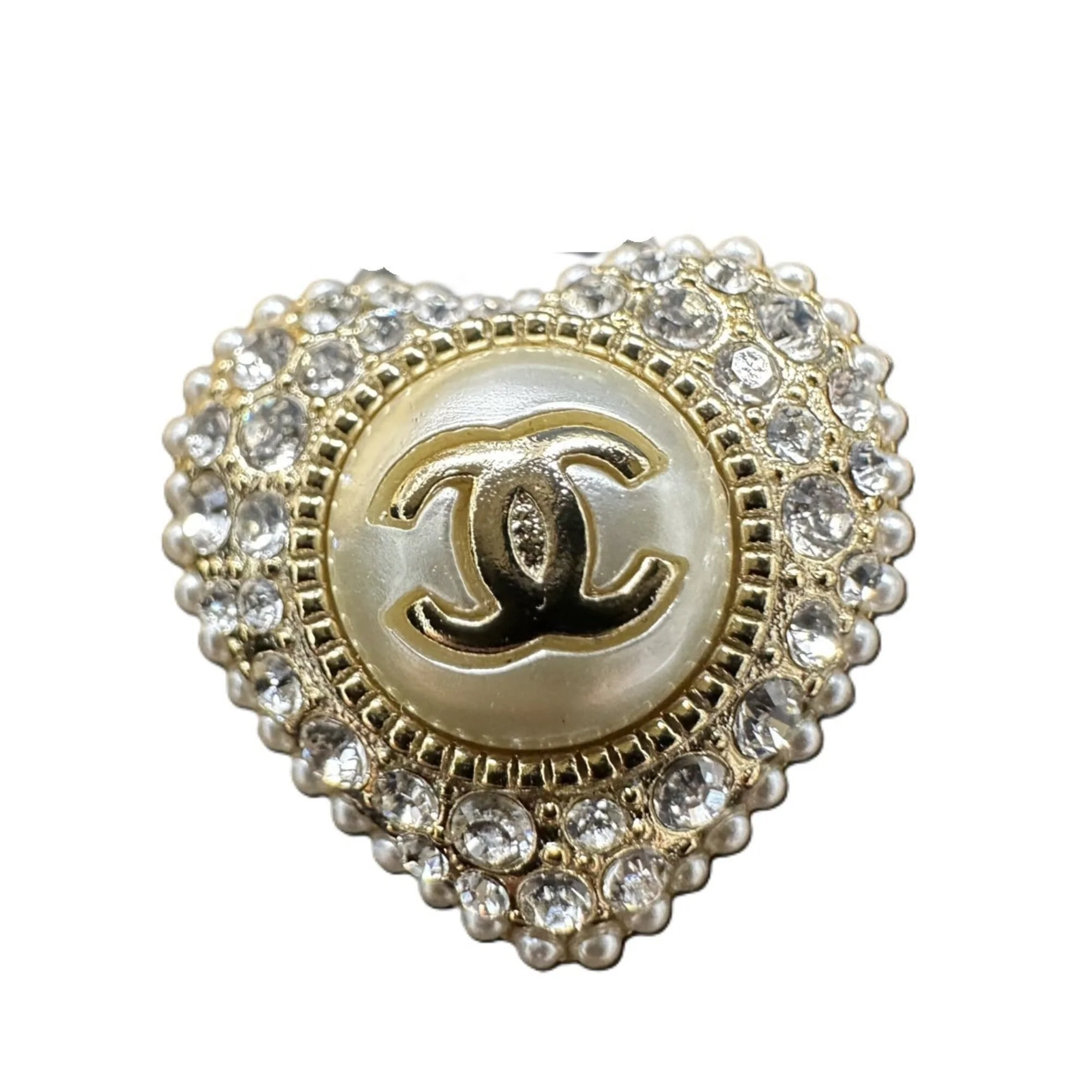 CC Logo Heart Earrings Metal - Image 3