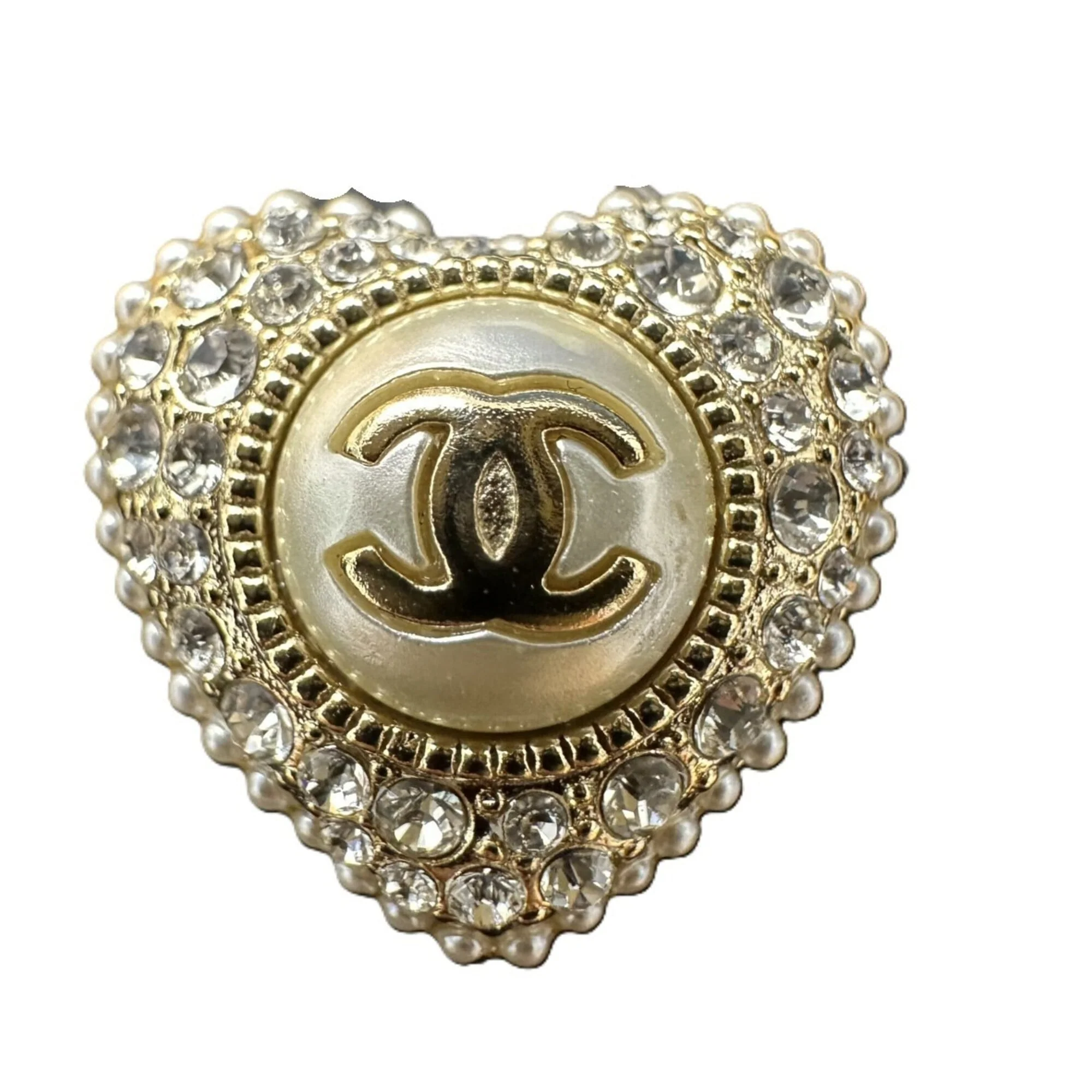 CC Logo Heart Earrings Metal - Image 4