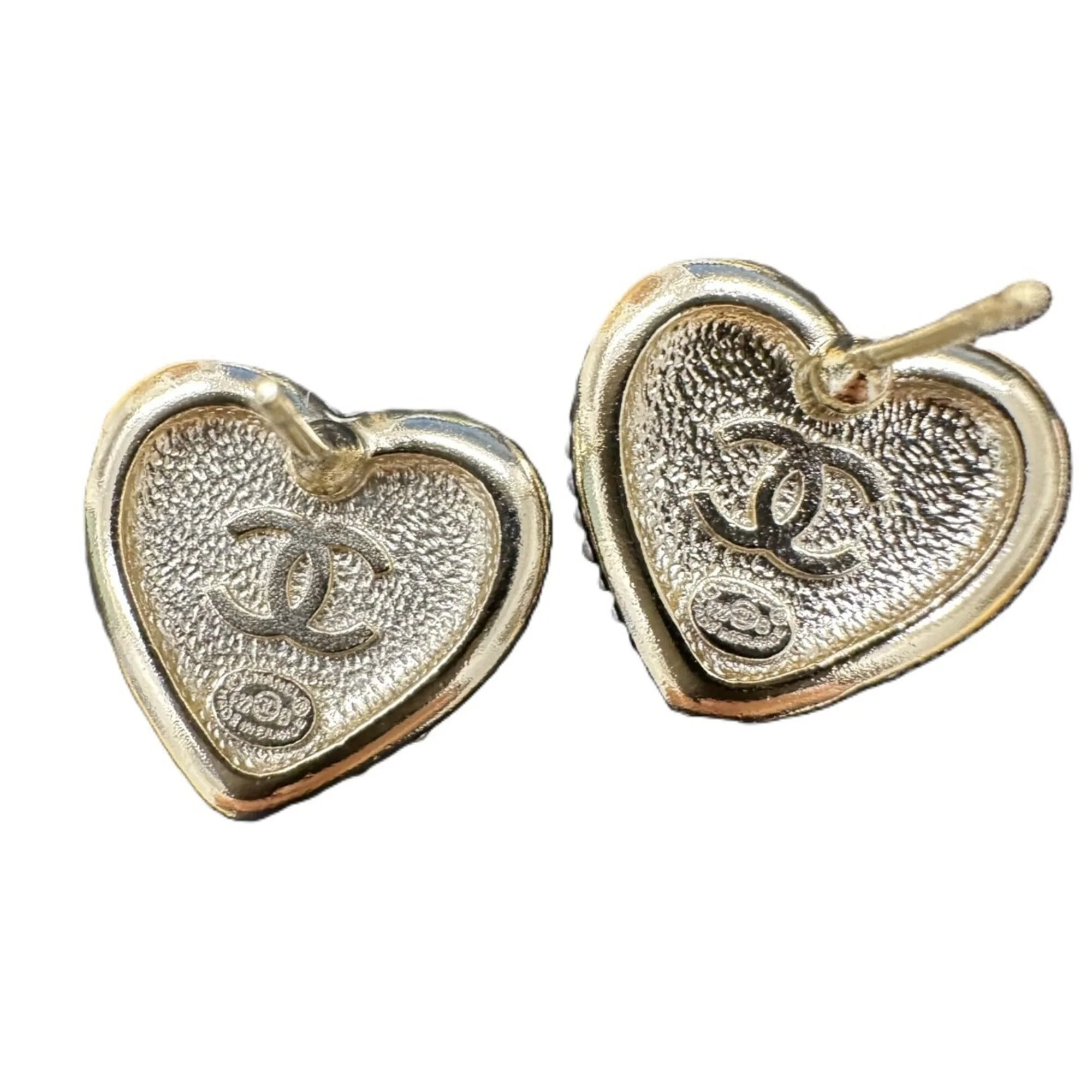 CC Logo Heart Earrings Metal - Image 5