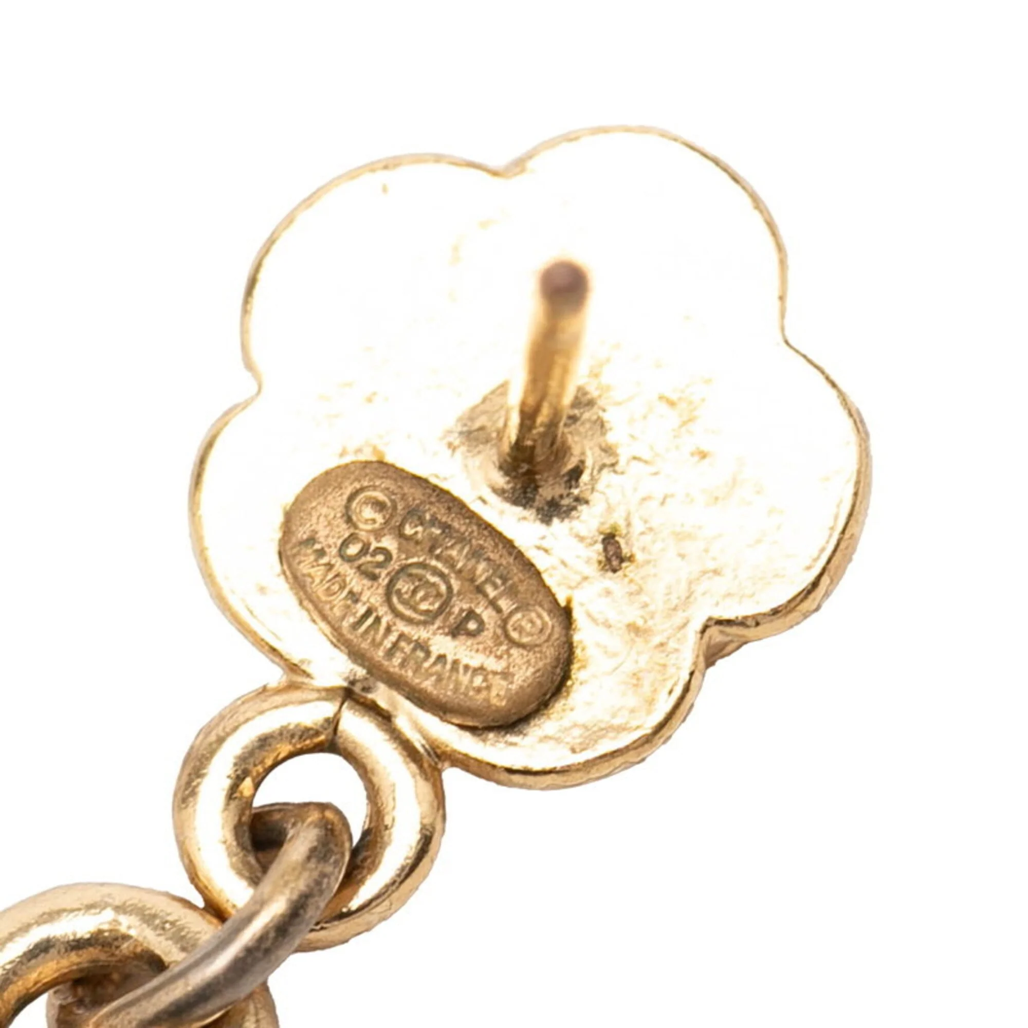 CC Logo Heart Earrings Metal Gold-Tone Metal - Image 3