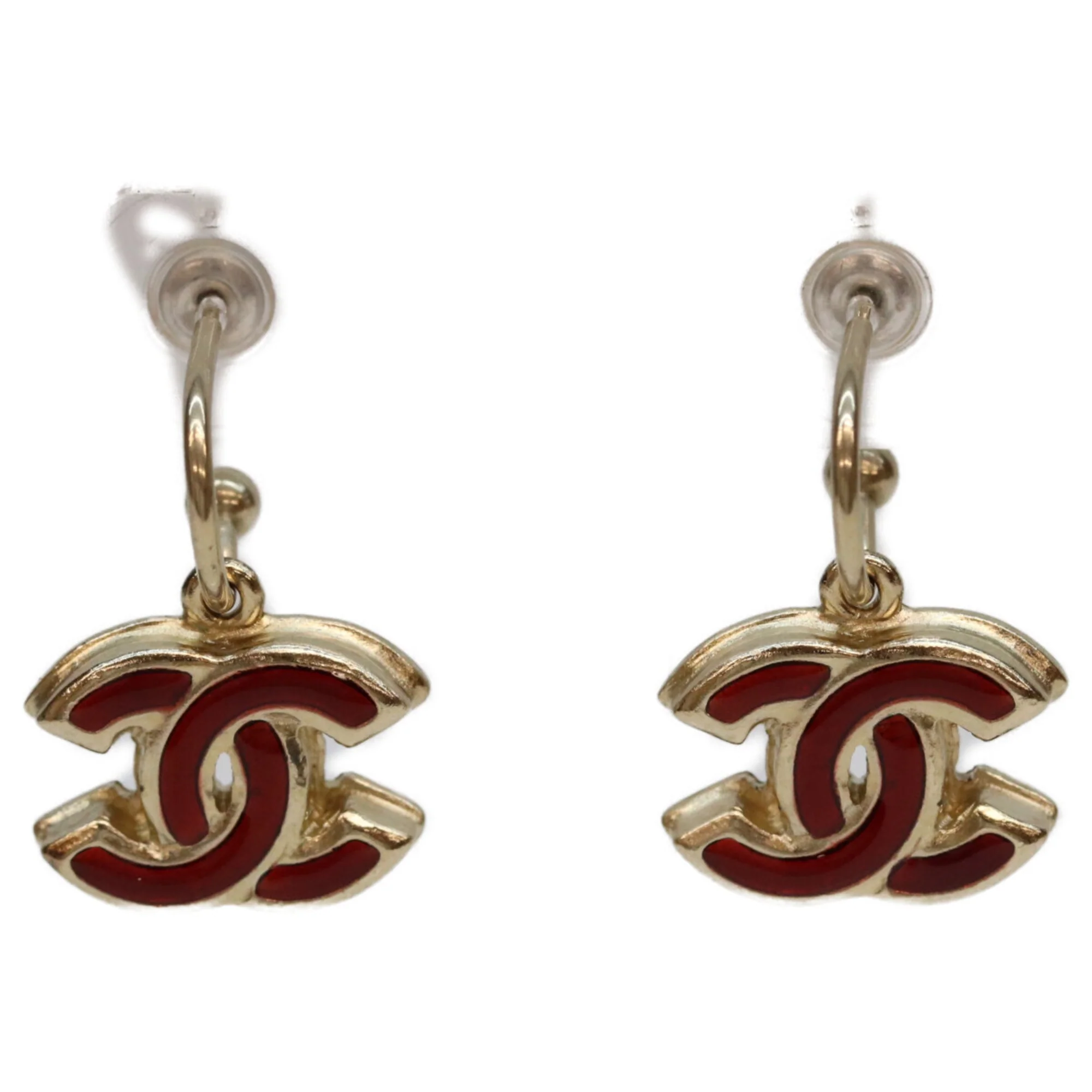 CC Logo Hoop Earrings Gold-Tone Metal Gold-Tone Metal