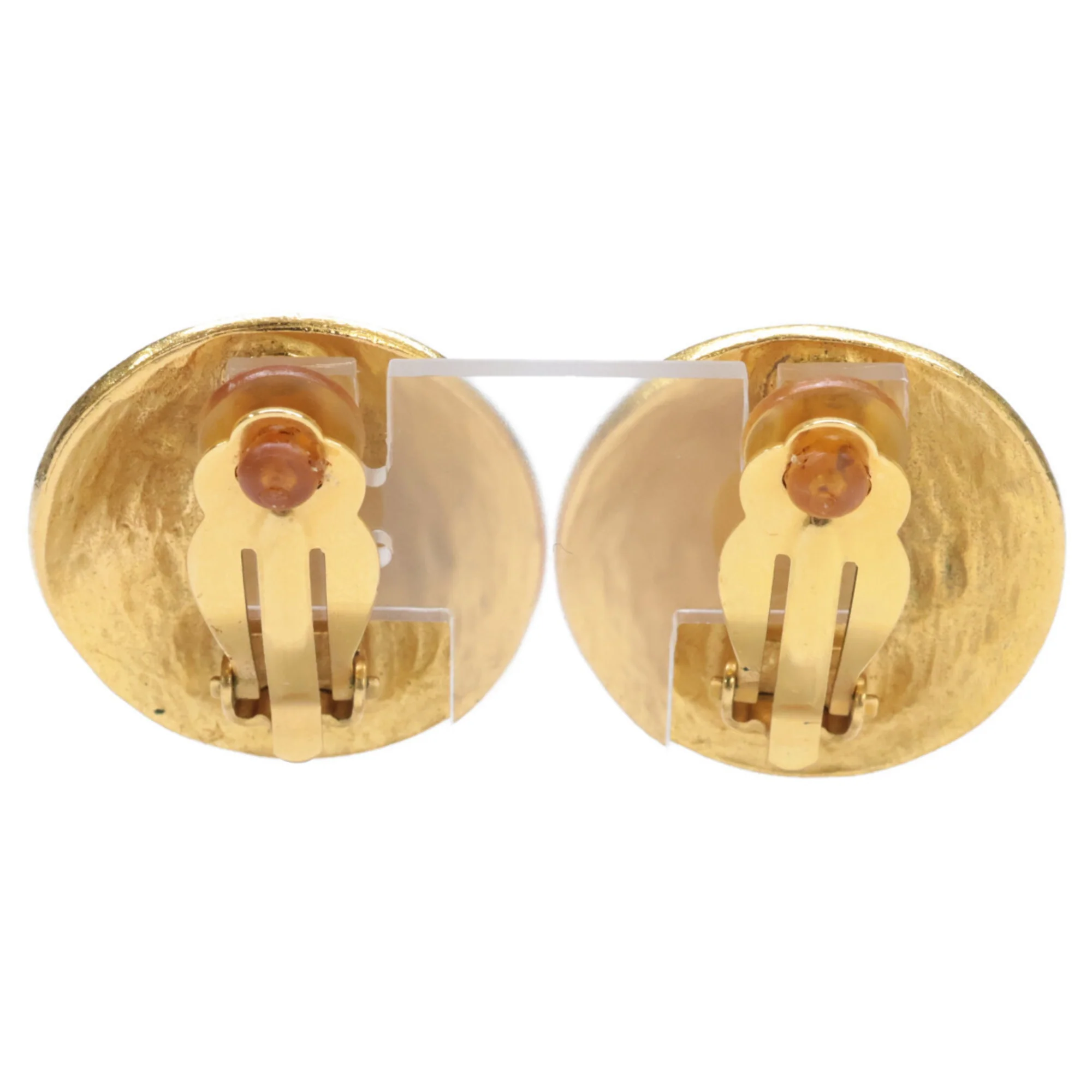 CC Logo Round Clip-On Earrings Gold-Tone Metal Gold-Tone Metal - Image 3
