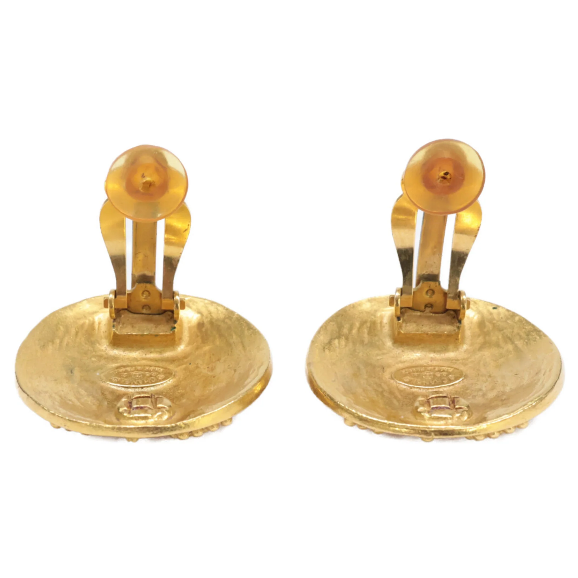 CC Logo Round Clip-On Earrings Gold-Tone Metal Gold-Tone Metal - Image 6
