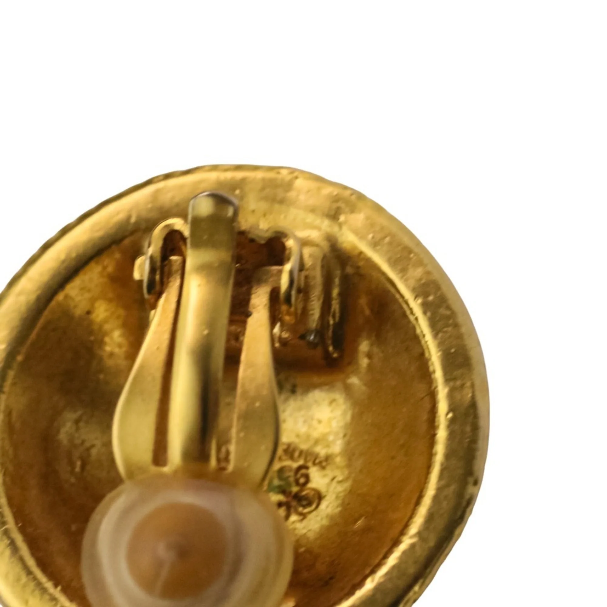 CC Logo Round Clip-On Earrings Metal Gold-Tone Metal - Image 9