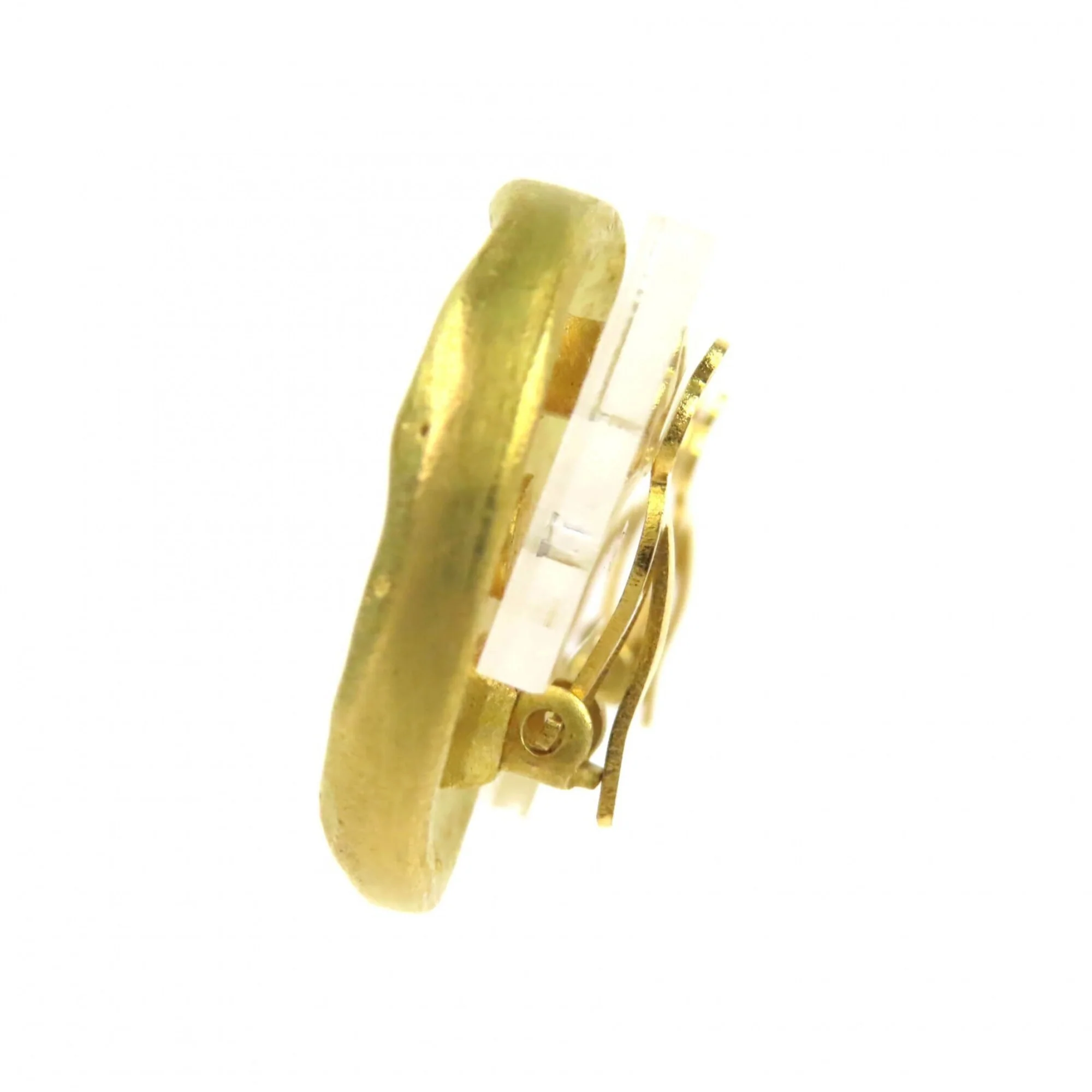 CC Logo Round Clip-On Earrings Metal Gold-Tone Metal - Image 3
