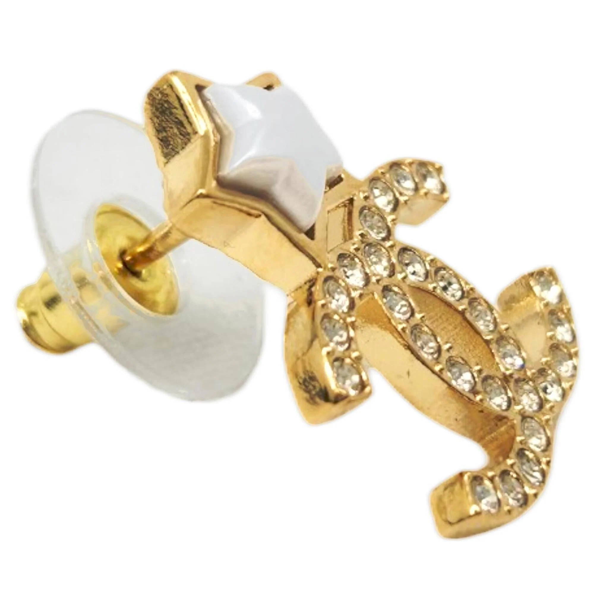 CC Logo Star Earrings Gold-Tone Metal Gold-Tone Metal - Image 3