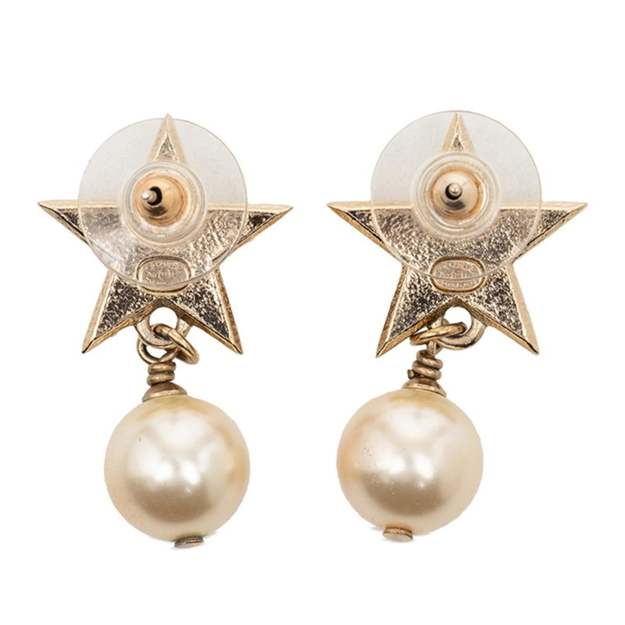 CC Logo Star Earrings Metal Gold-Tone Metal - Image 2