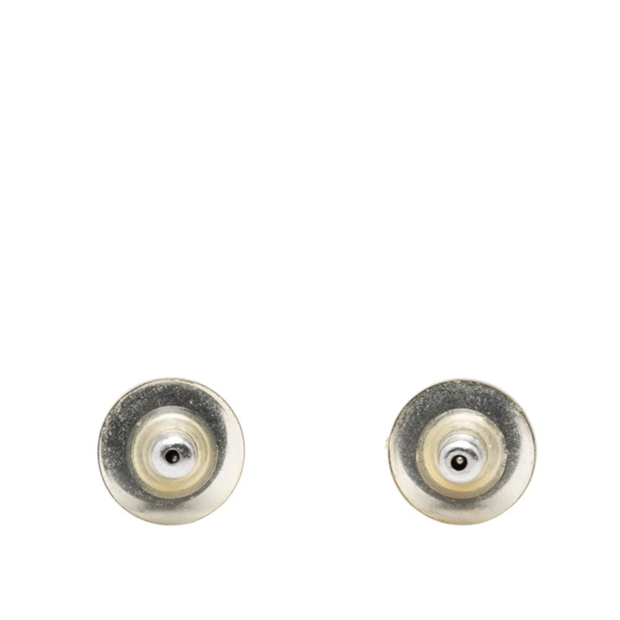 CC Logo Stud Earrings Silver-Tone Metal - Image 2