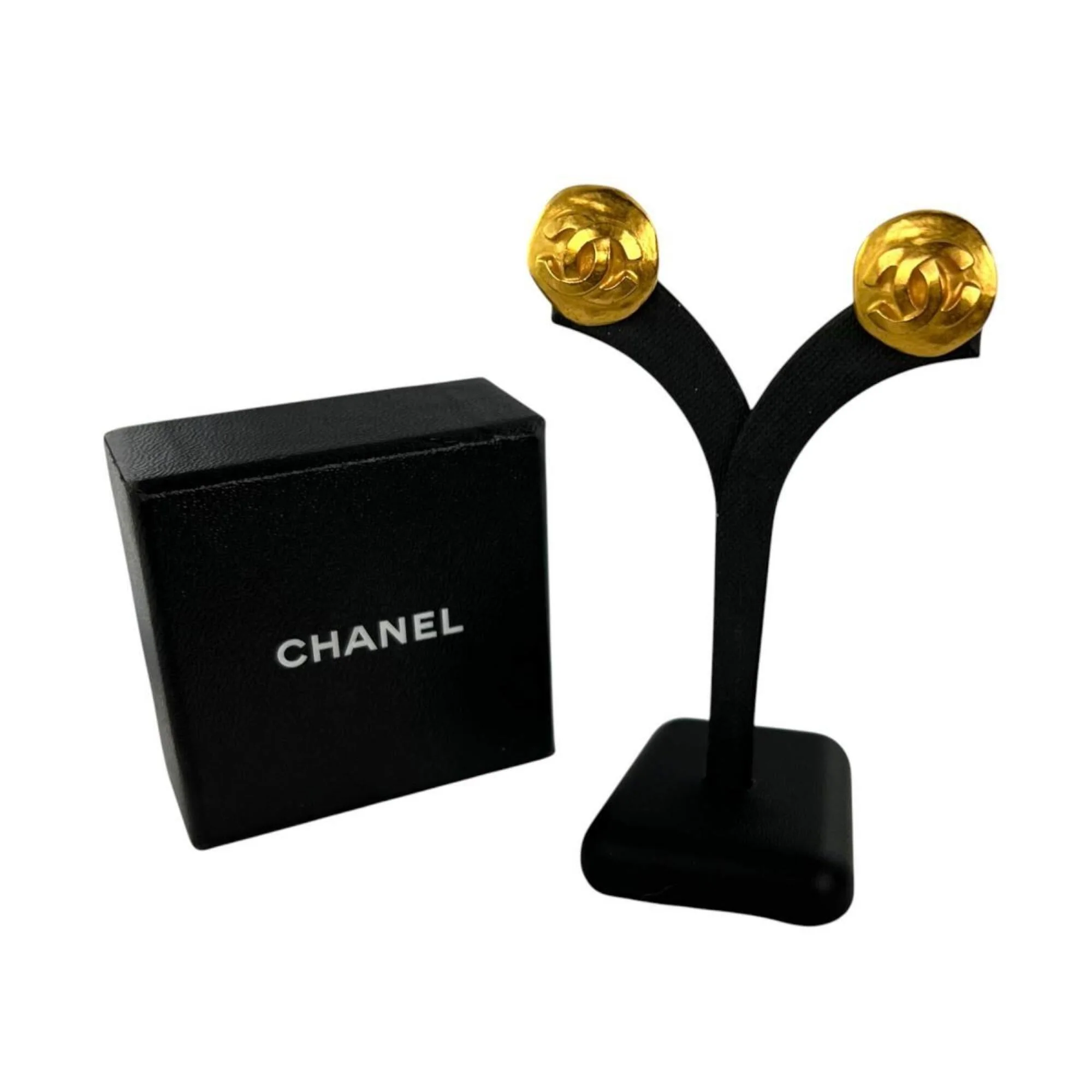 CC Logo Turnlock Round Earrings Metal Gold-Tone Metal - Image 2