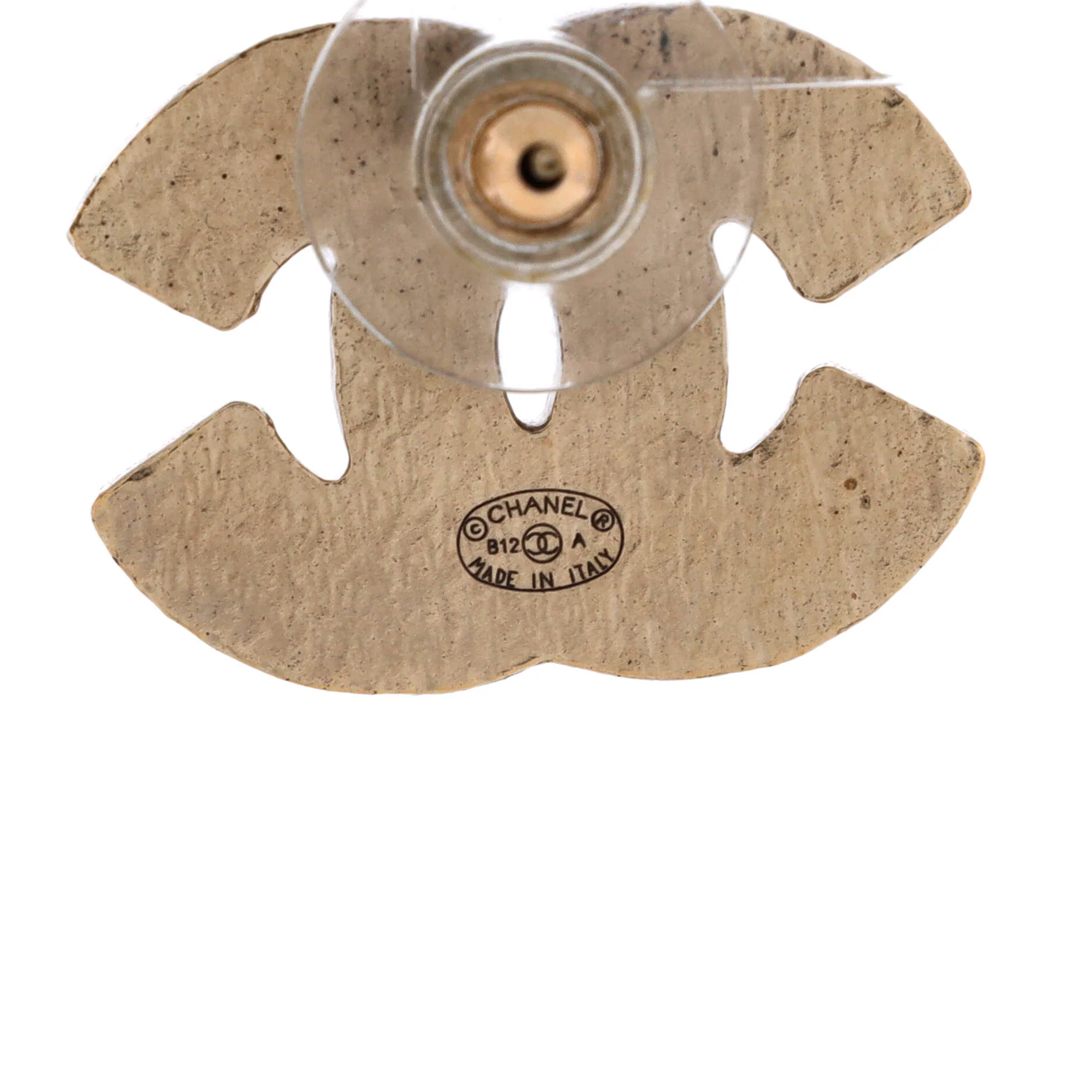 CC Stud Earrings Metal with Resin - Image 3