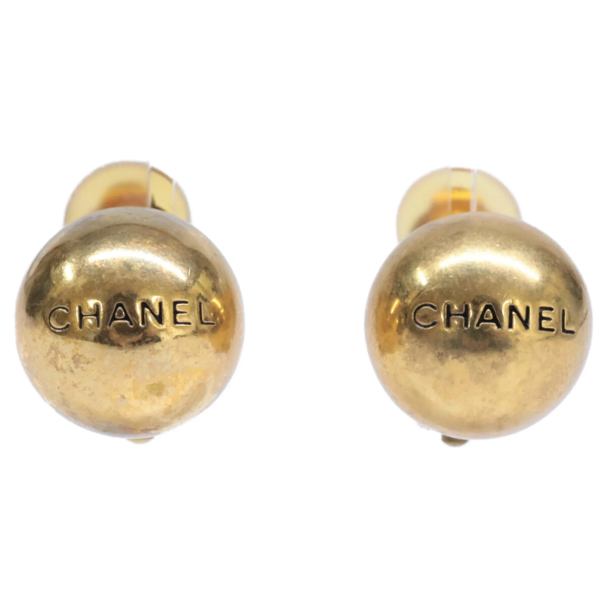 Clip-On Earrings Logo Clip-On Gold-Tone Metal