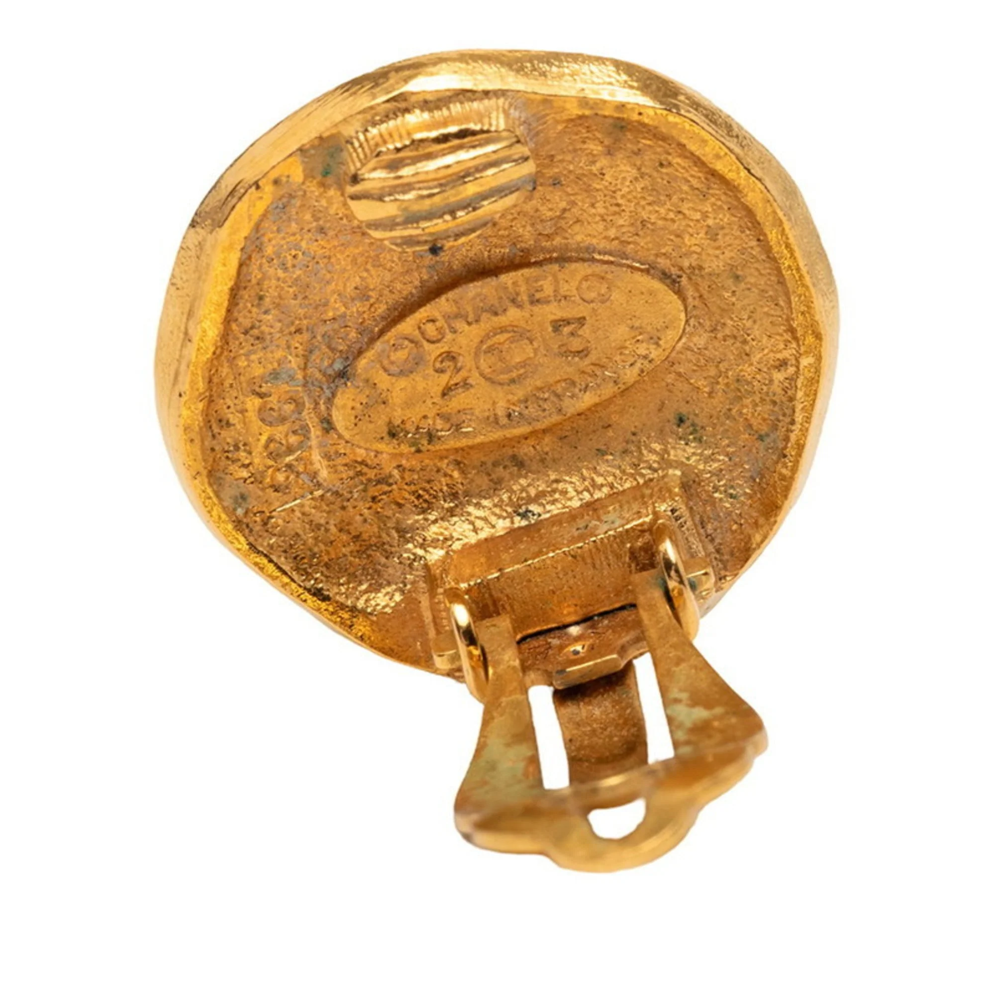 Clip-On Earrings Logo Clip-On Gold-Tone Metal - Image 3