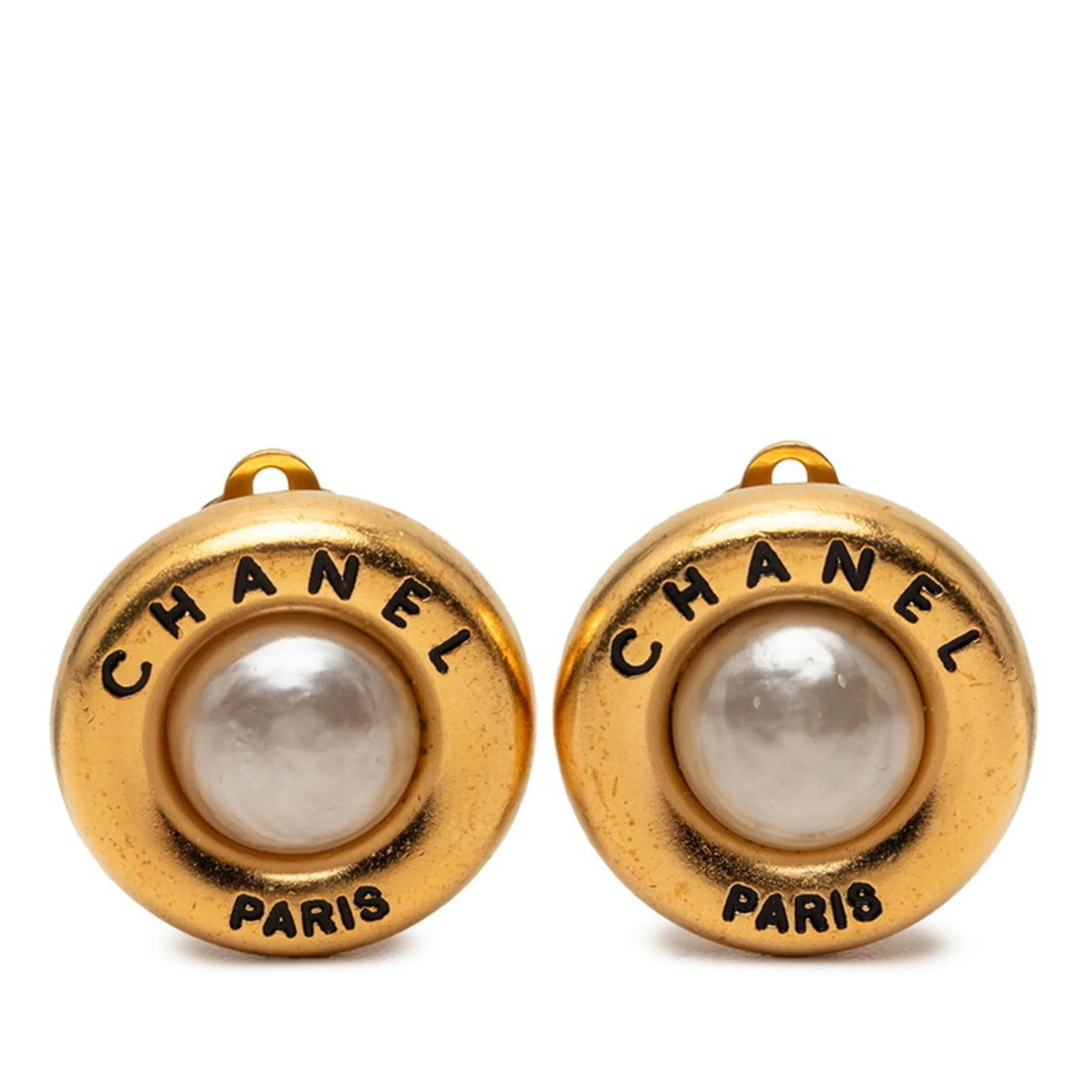 Clip-On Earrings Pearl Clip-On Gold-Tone Metal