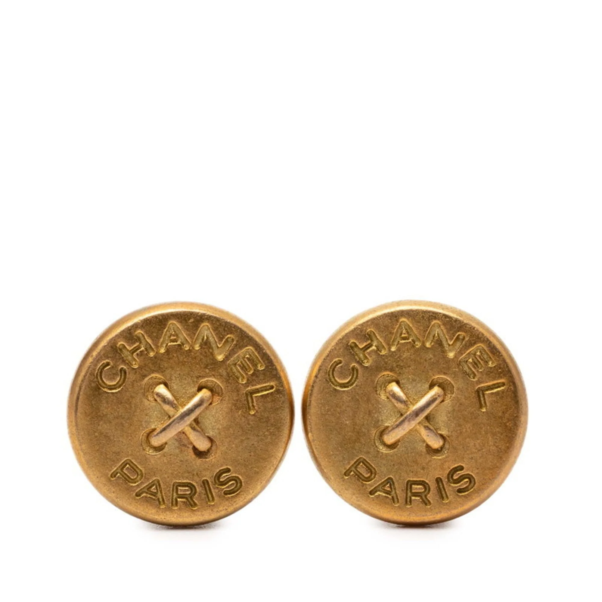 Earrings Logo Gold-Tone Metal