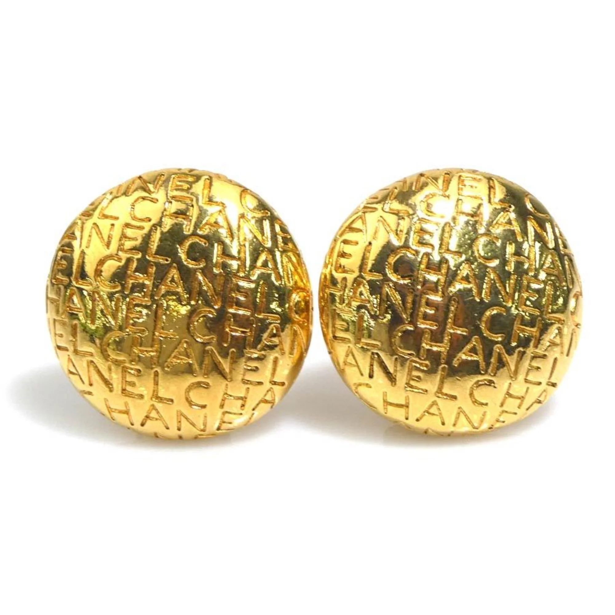Earrings Logo Gold-Tone Metal