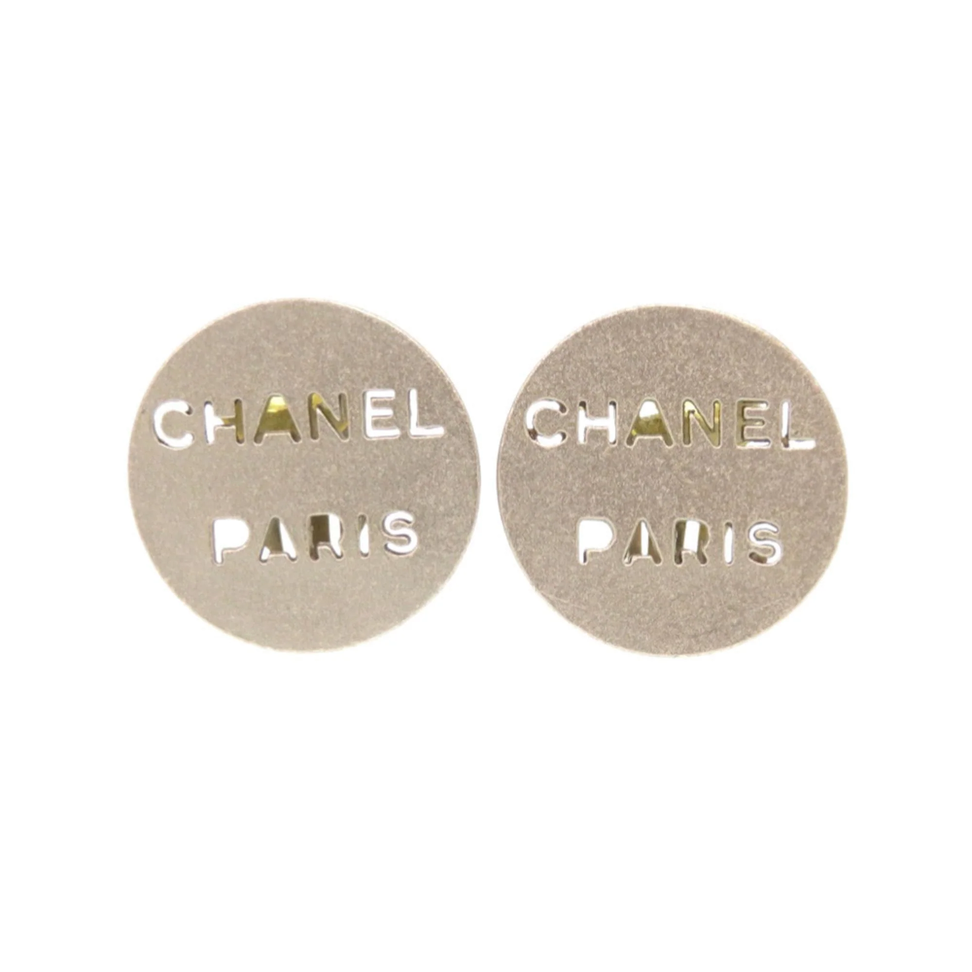 Earrings Logo Silver-Tone Metal