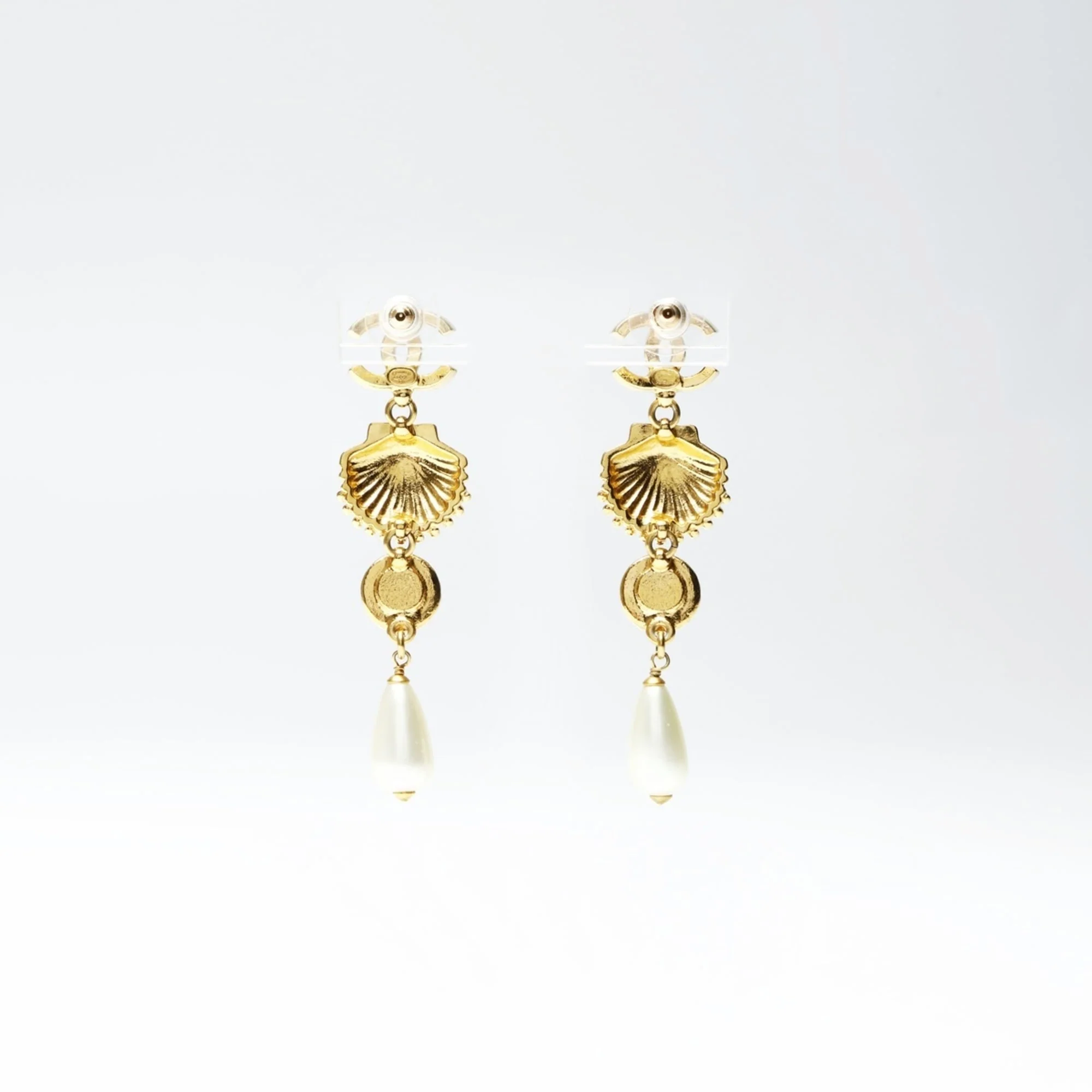 Earrings Pearl Gold-Tone Metal - Image 2