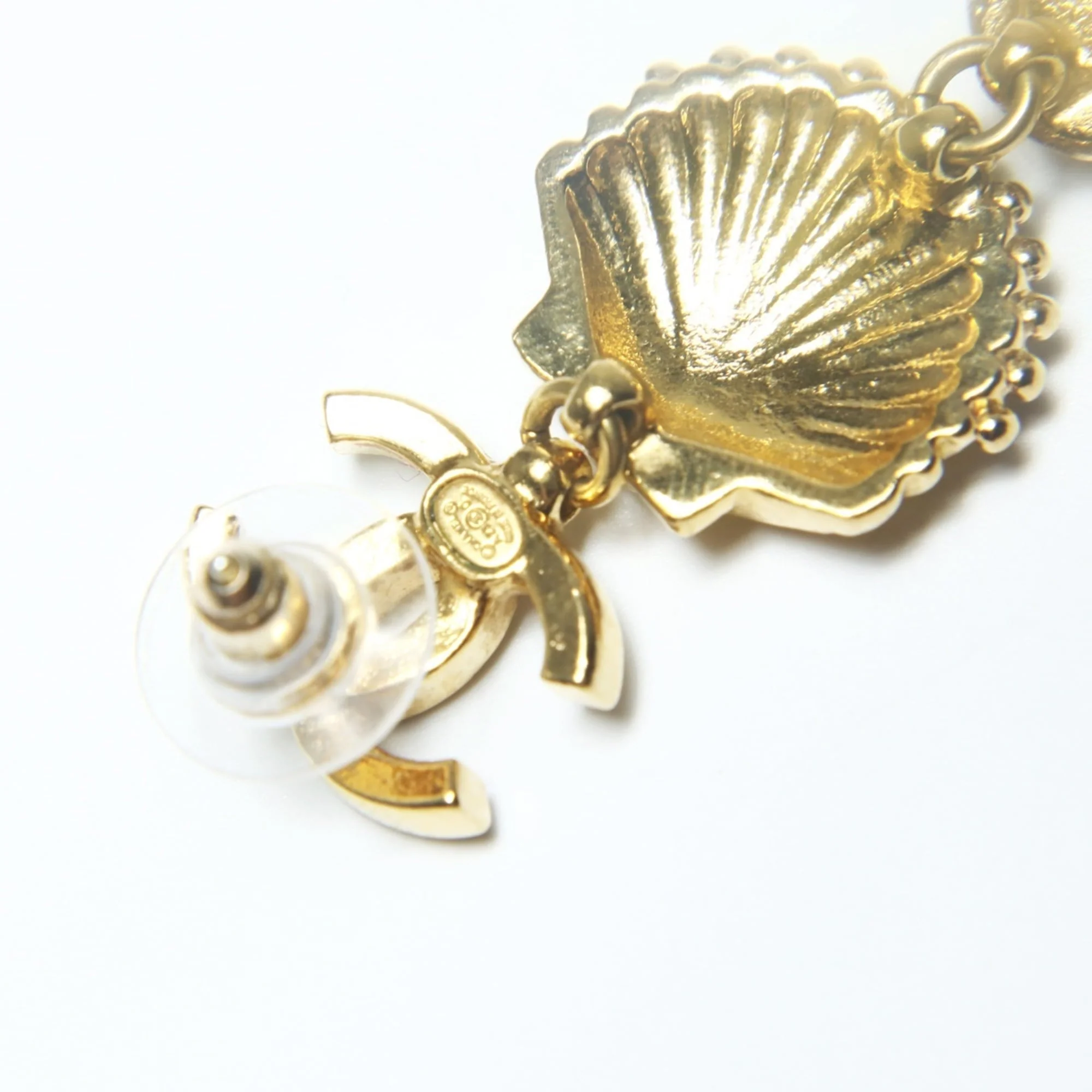 Earrings Pearl Gold-Tone Metal - Image 7