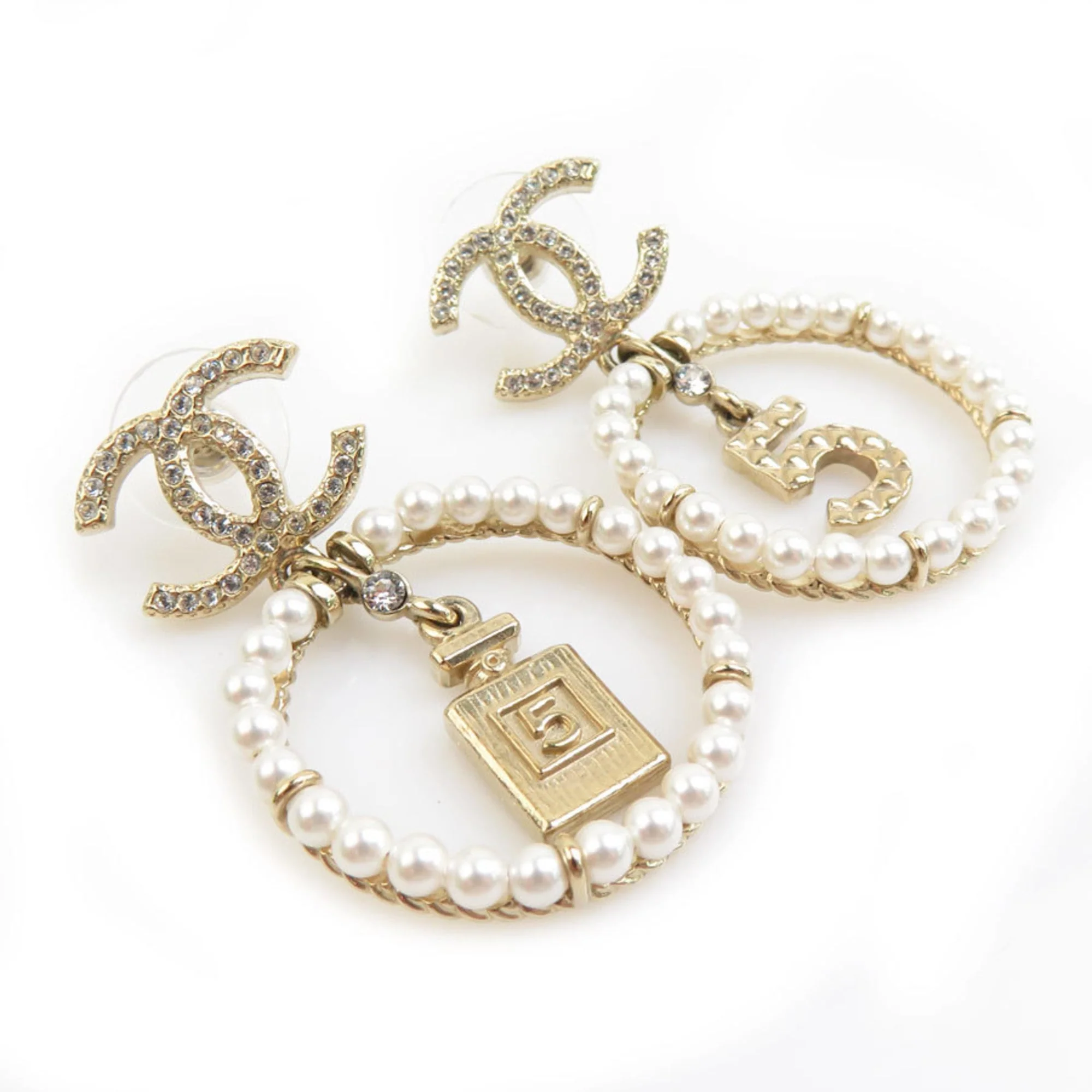 Earrings Pearl Gold-Tone Metal - Image 2