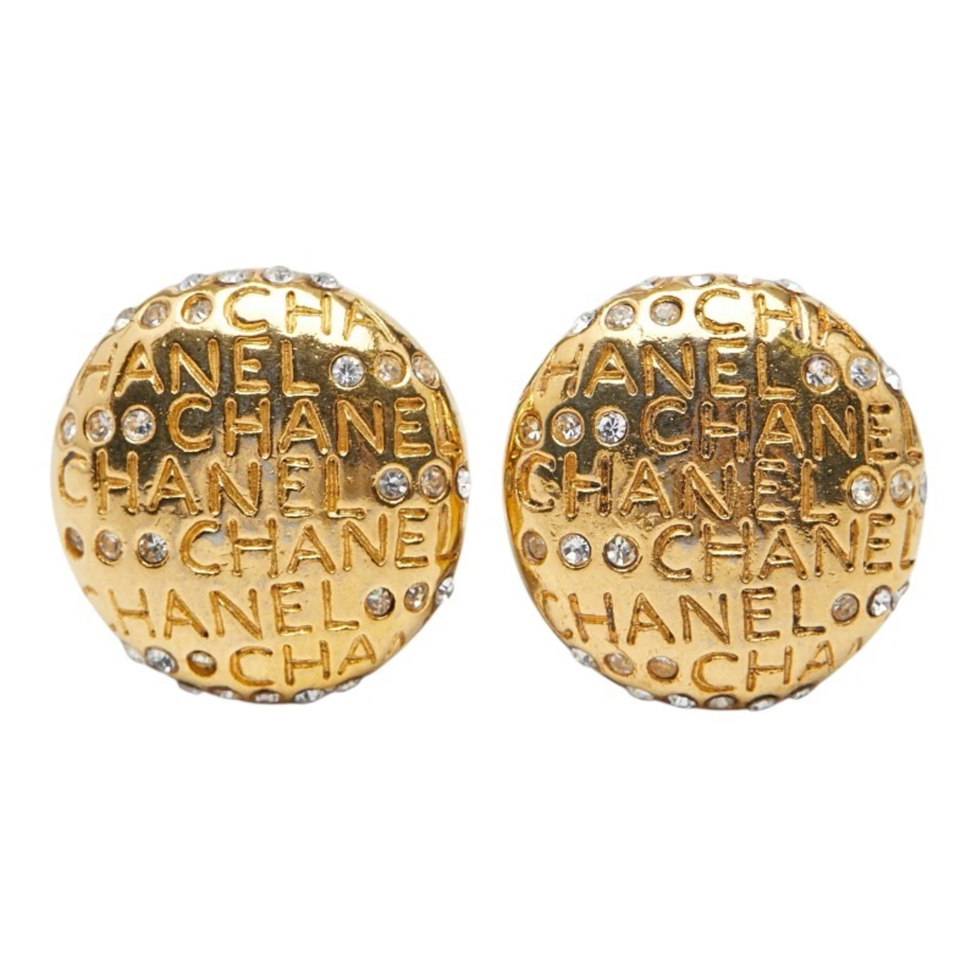 Earrings Rhinestone Gold-Tone Metal - Image 2