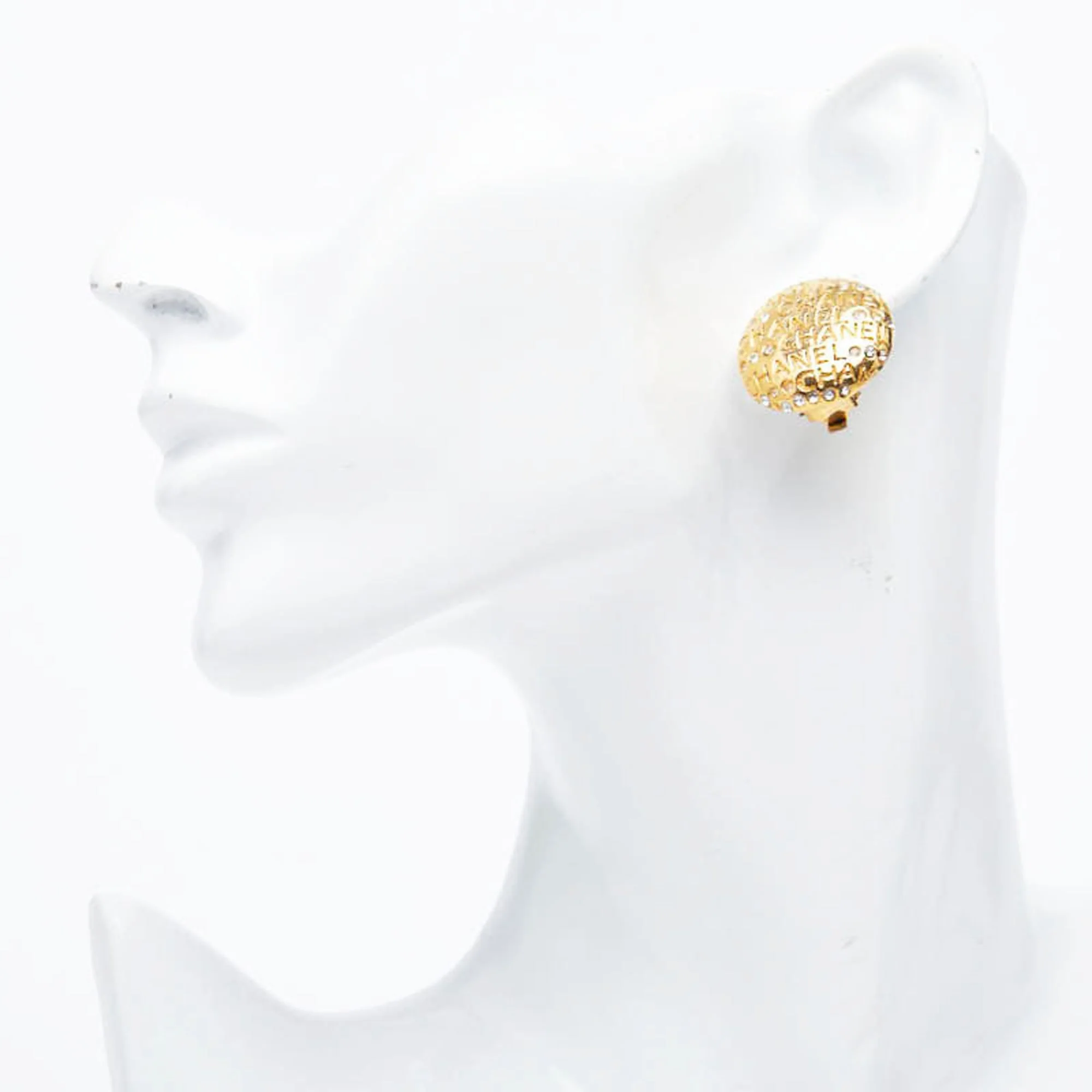 Earrings Rhinestone Gold-Tone Metal - Image 5