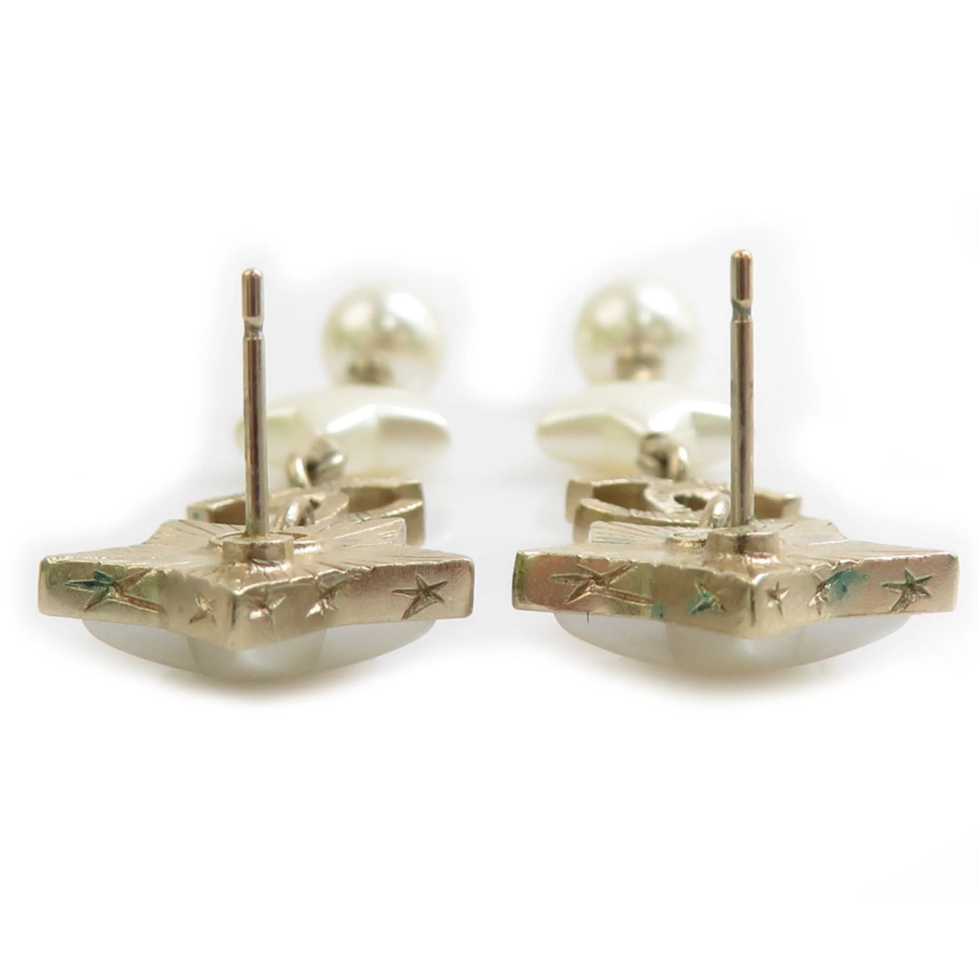 Pearl Earrings Artificial Pearl and Metal - Image 6