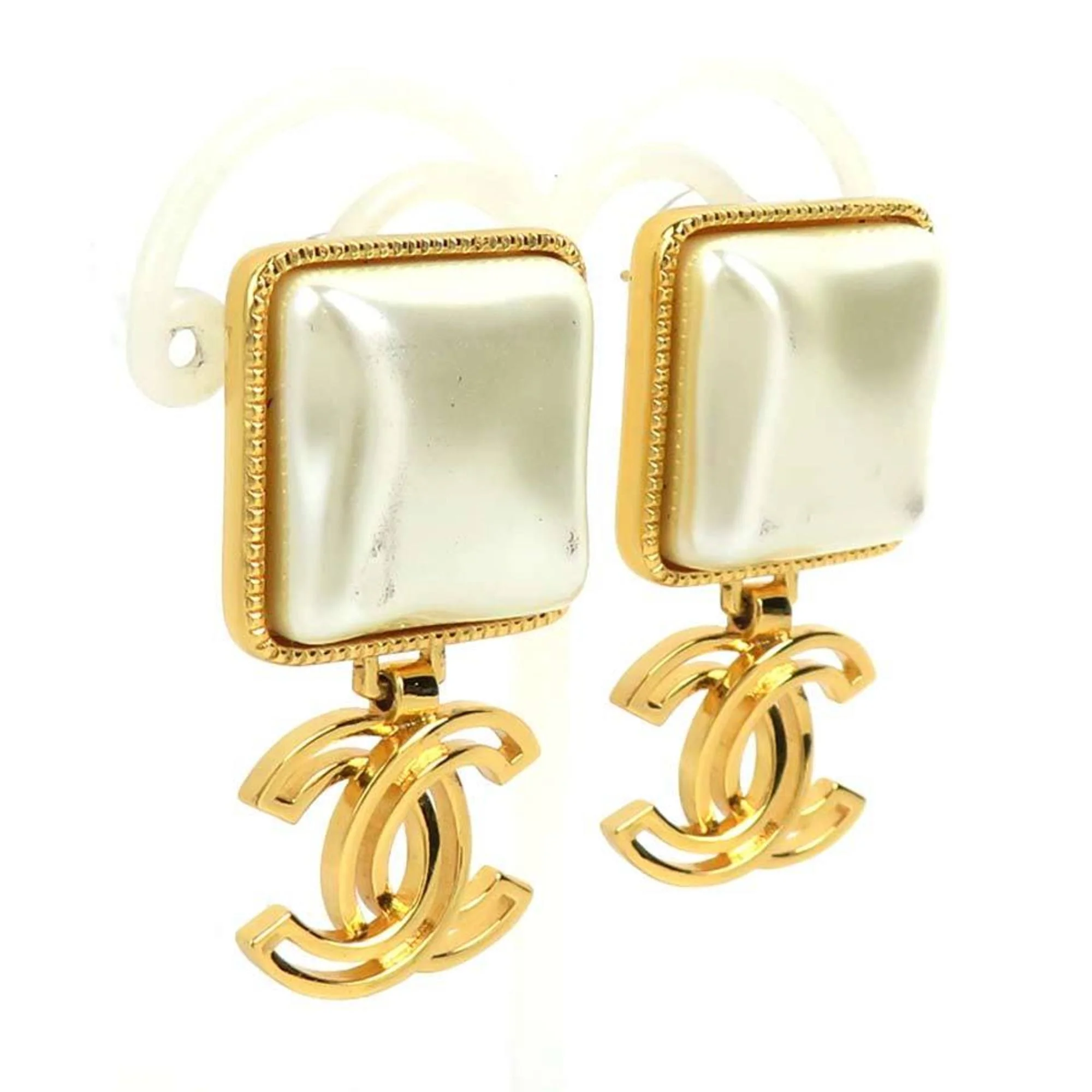 Pearl Earrings Metal and Faux Pearl - Image 2